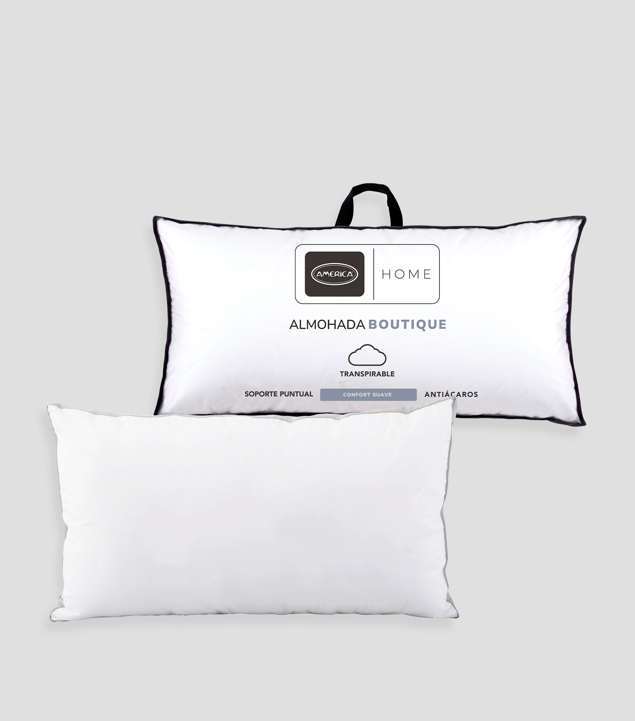 Almohada King Size Down Gel Confort Suave Boutique, Blanca