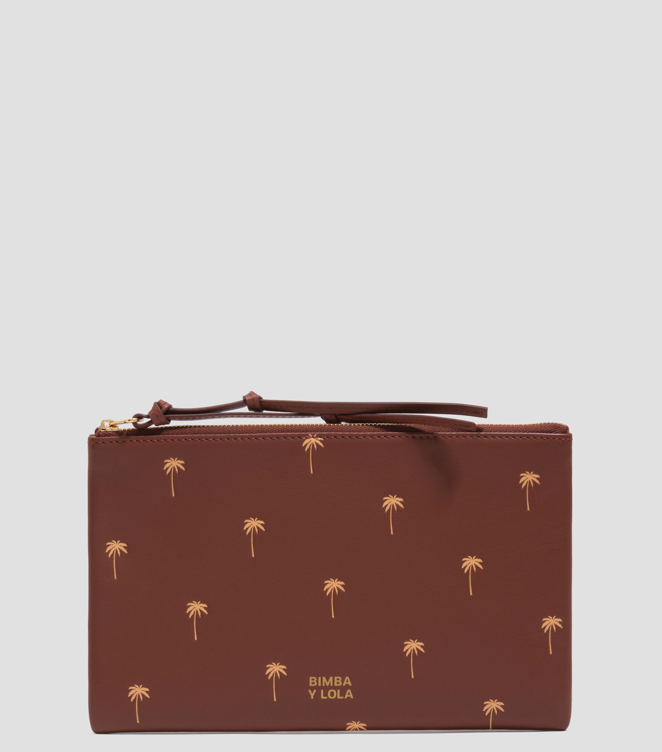 Cosmetiquera grande piel Palms nuez Mujer