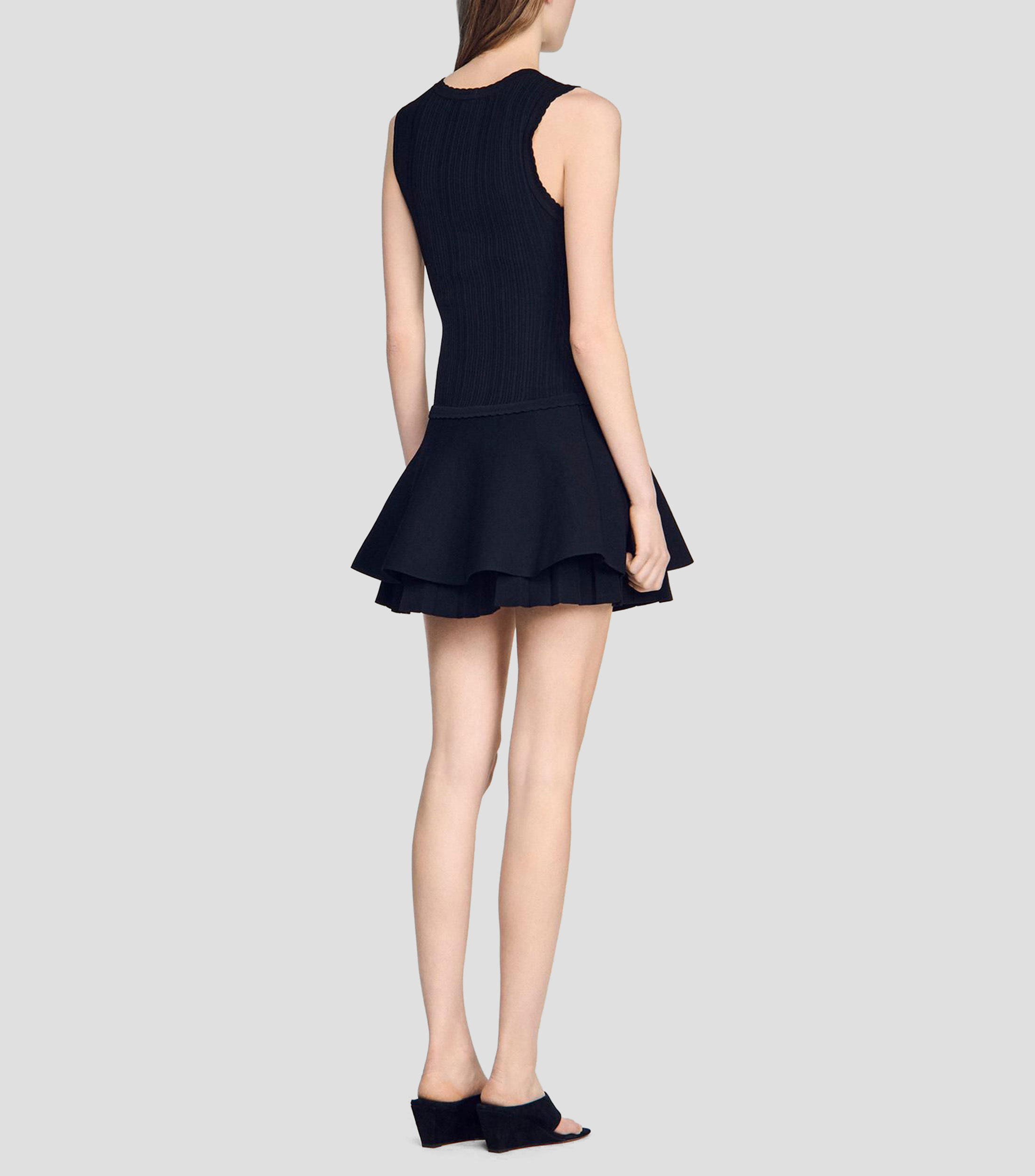 Vestido corto liso Mujer