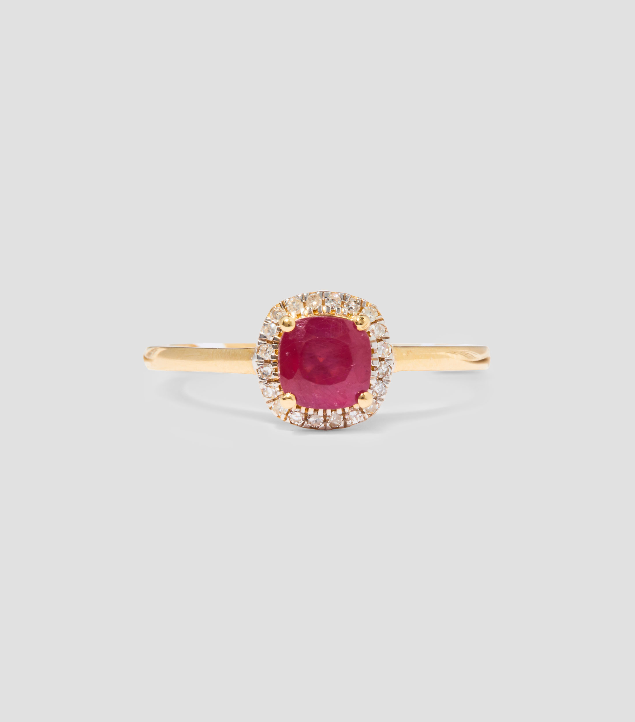 Anillo en oro de 14 kilates con rubí Mujer