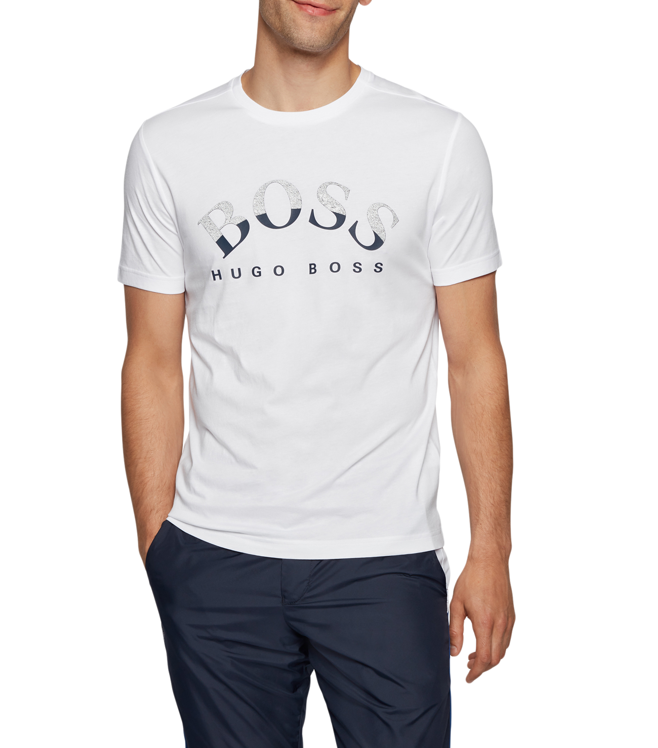 Boss Playera en algodón orgánico logotipo curvado y estampado Hombre - Palacio Hierro