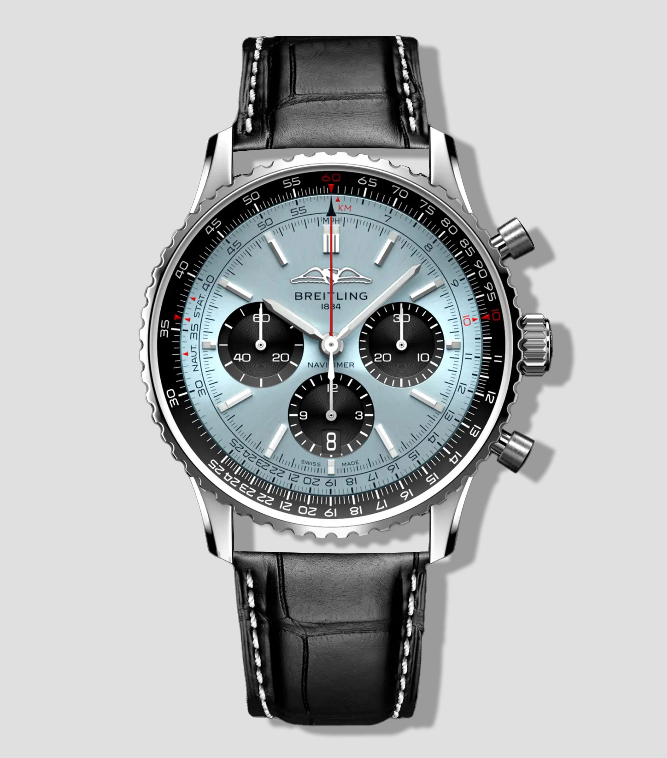 Reloj para Hombre Navitimer B01, Plateado, Azul