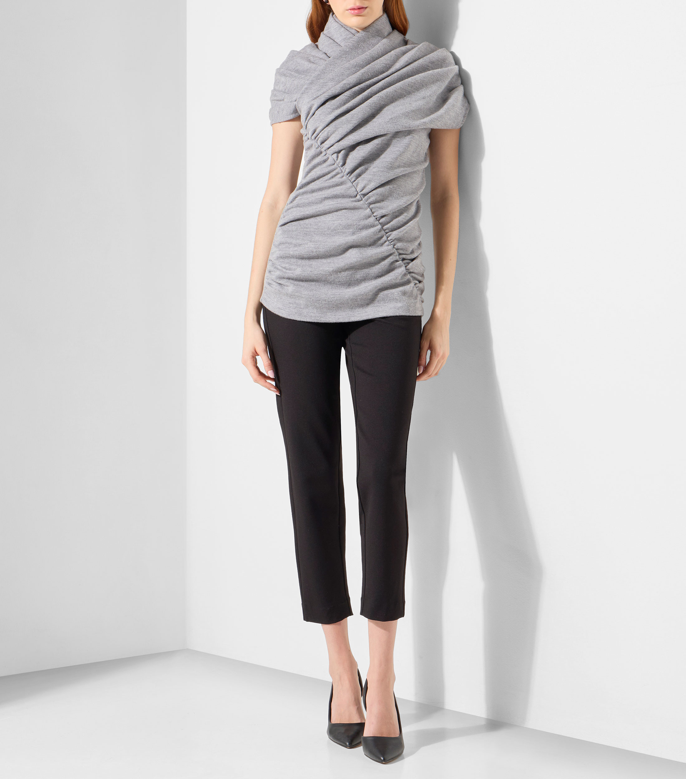 Blusa lisa con manga corta Mujer