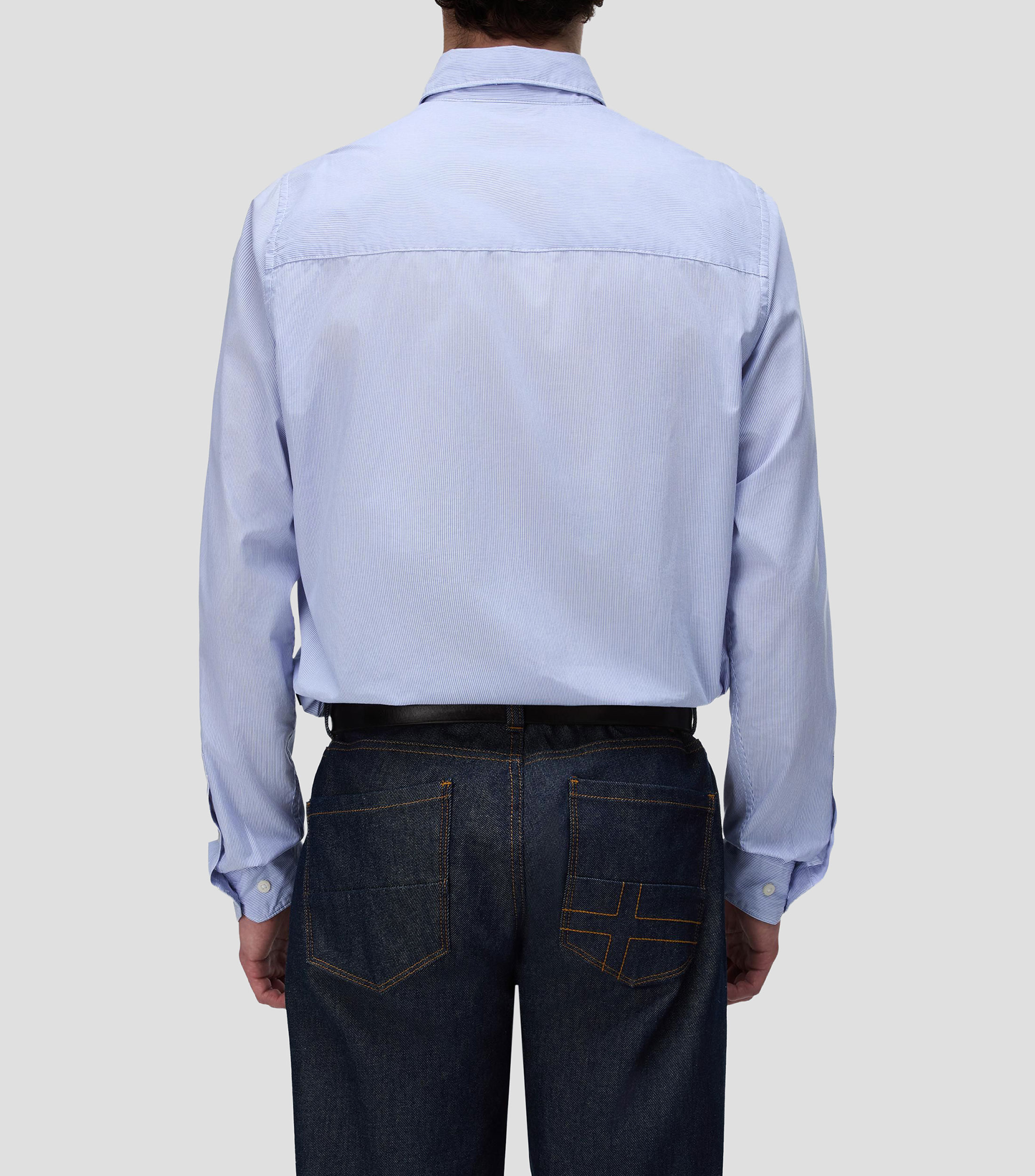 Camisa con líneas manga larga Hombre