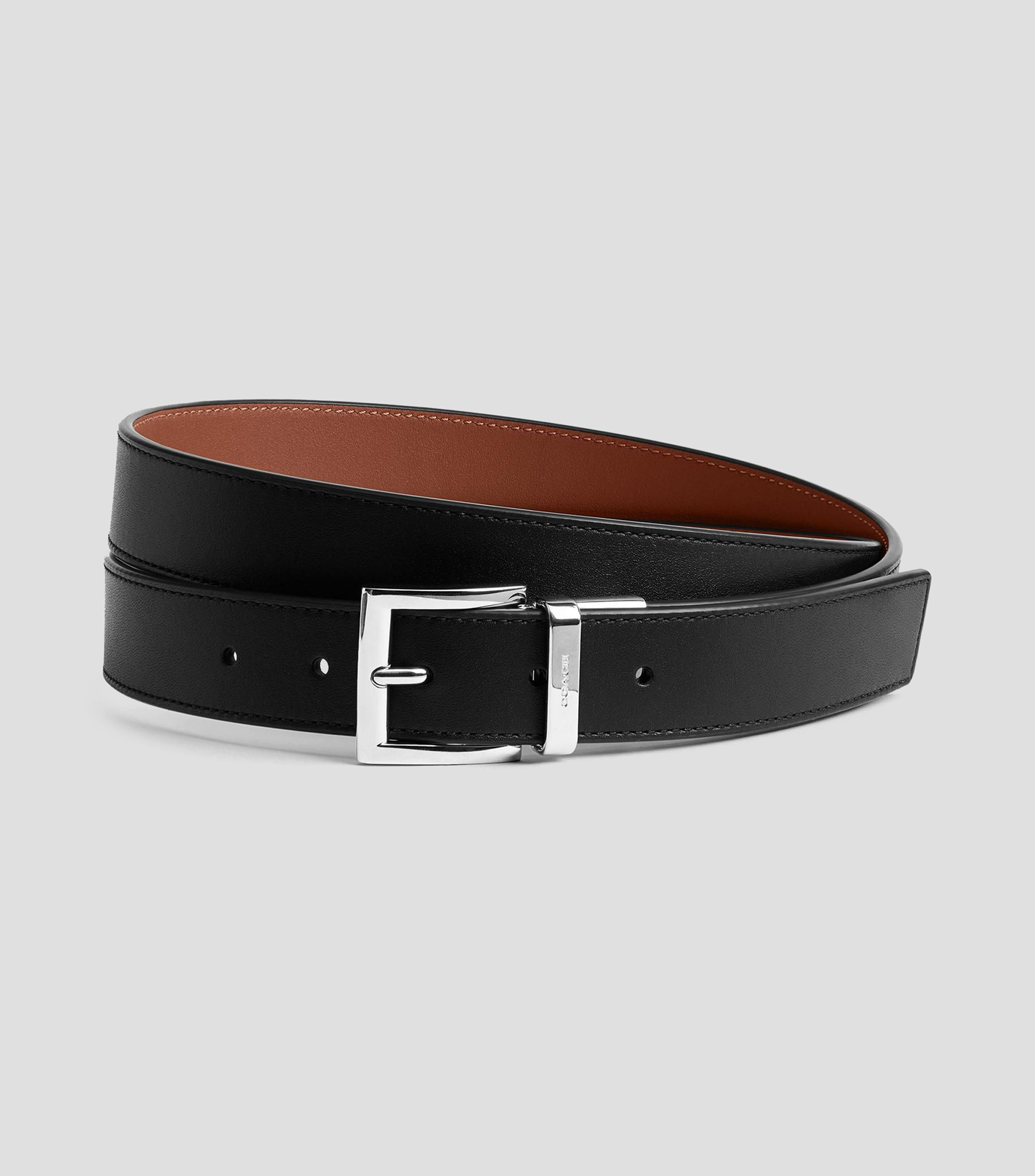 Cinturón reversible en piel casual Hombre