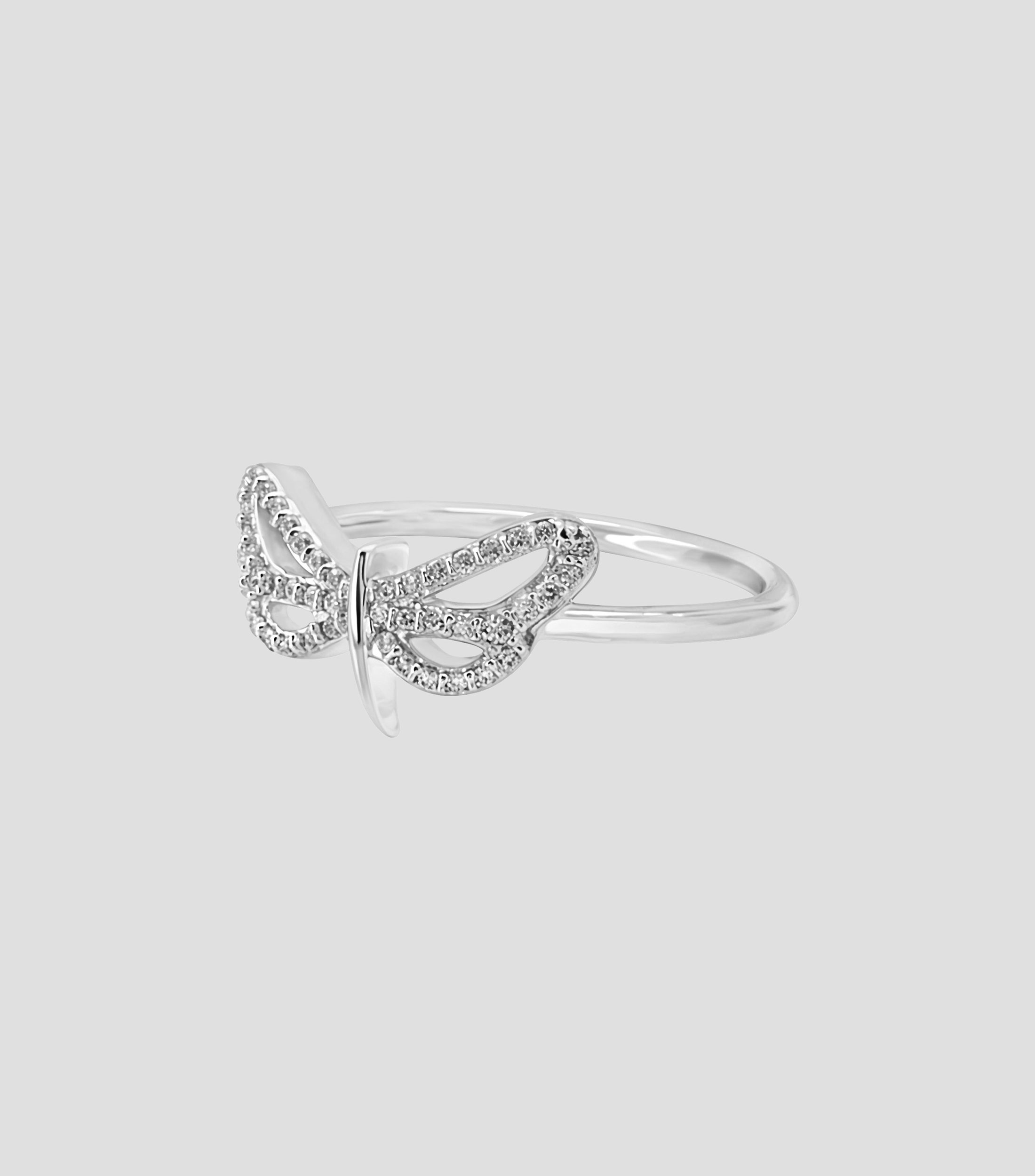 Anillo en plata .925 con libélula y circonia Mujer