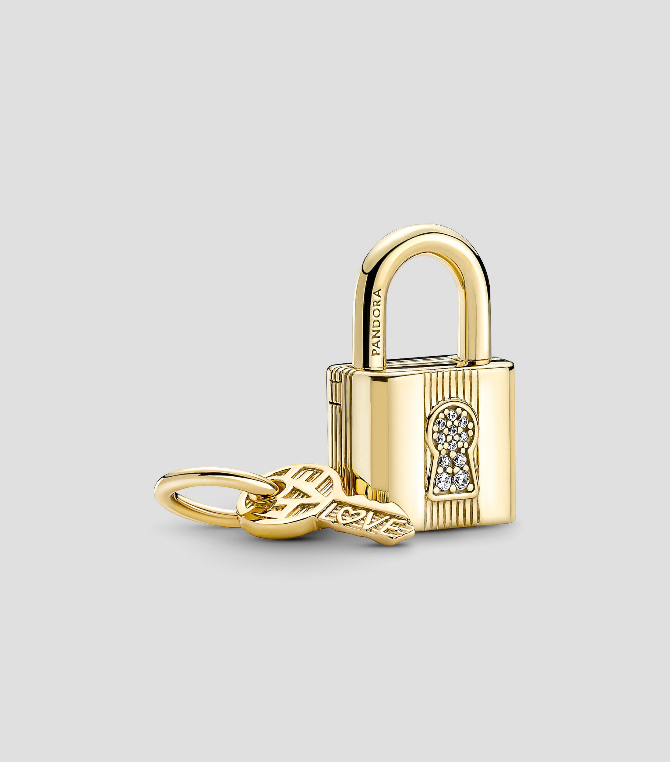 Charm Candado y Llave con Zirconia Mujer