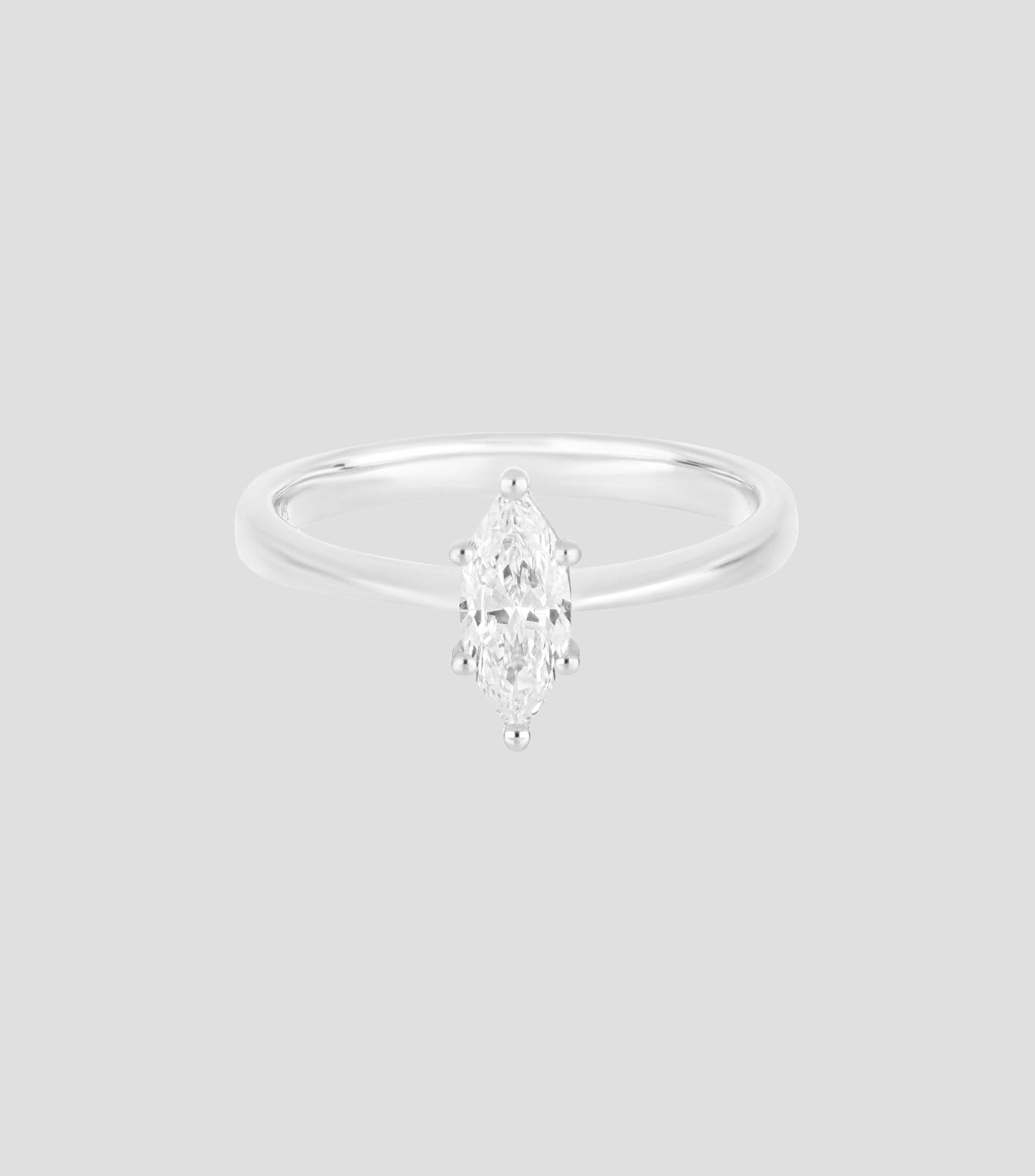 Anillo de compromiso en oro blanco 18 Kilates con diamante Mujer
