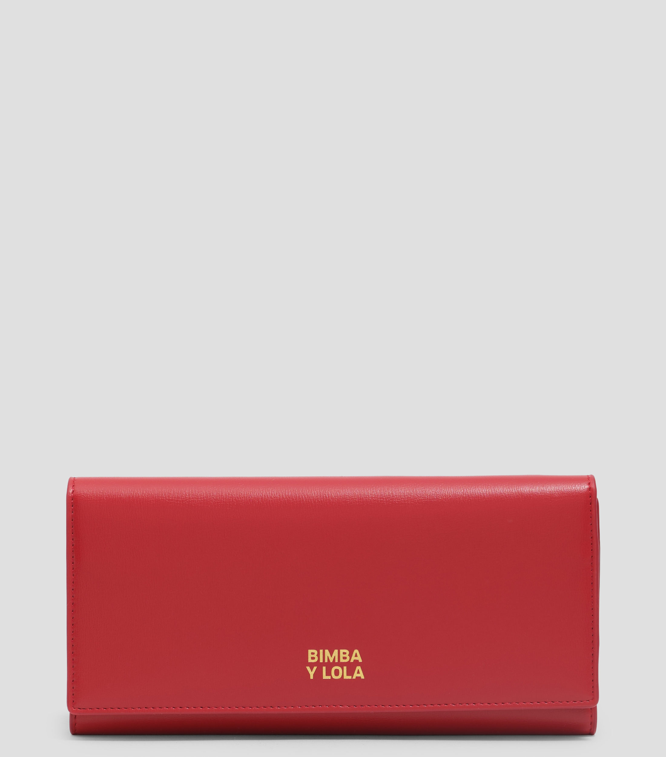 Cartera continental piel roja Mujer