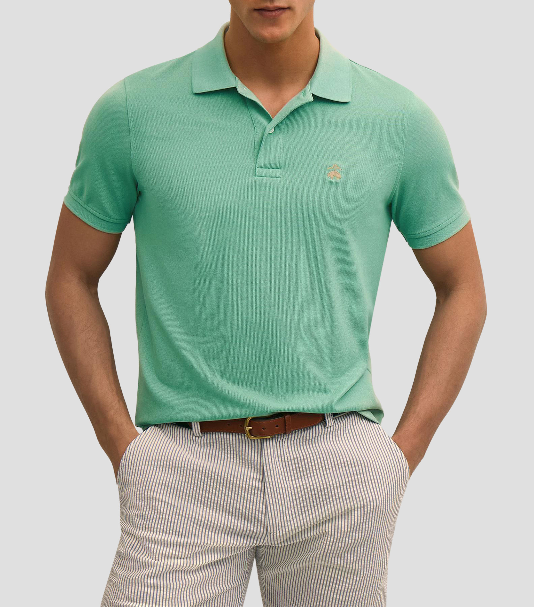 Playera tipo Polo manga corta liso Hombre