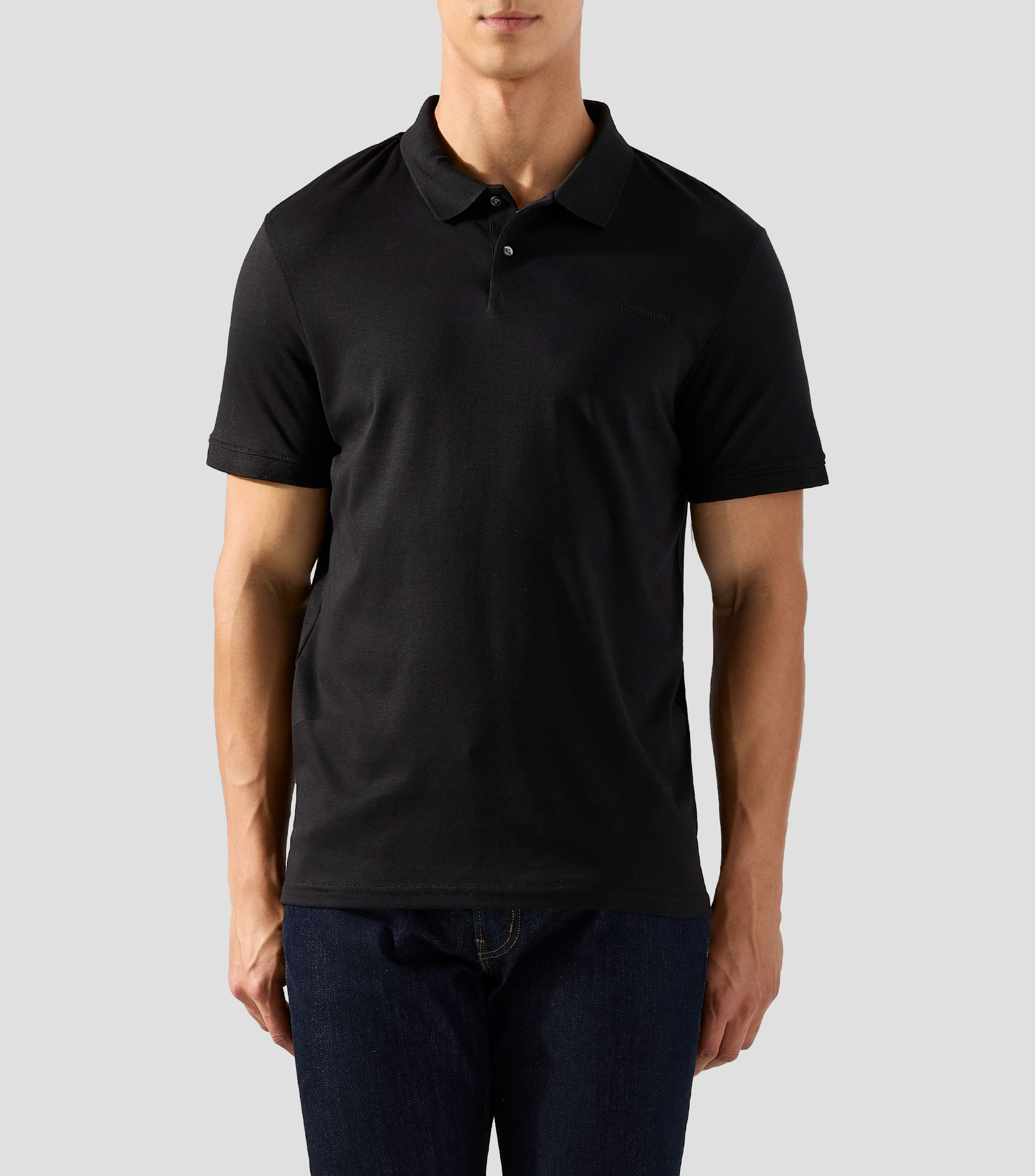 Playera tipo polo manga corta lisa Hombre
