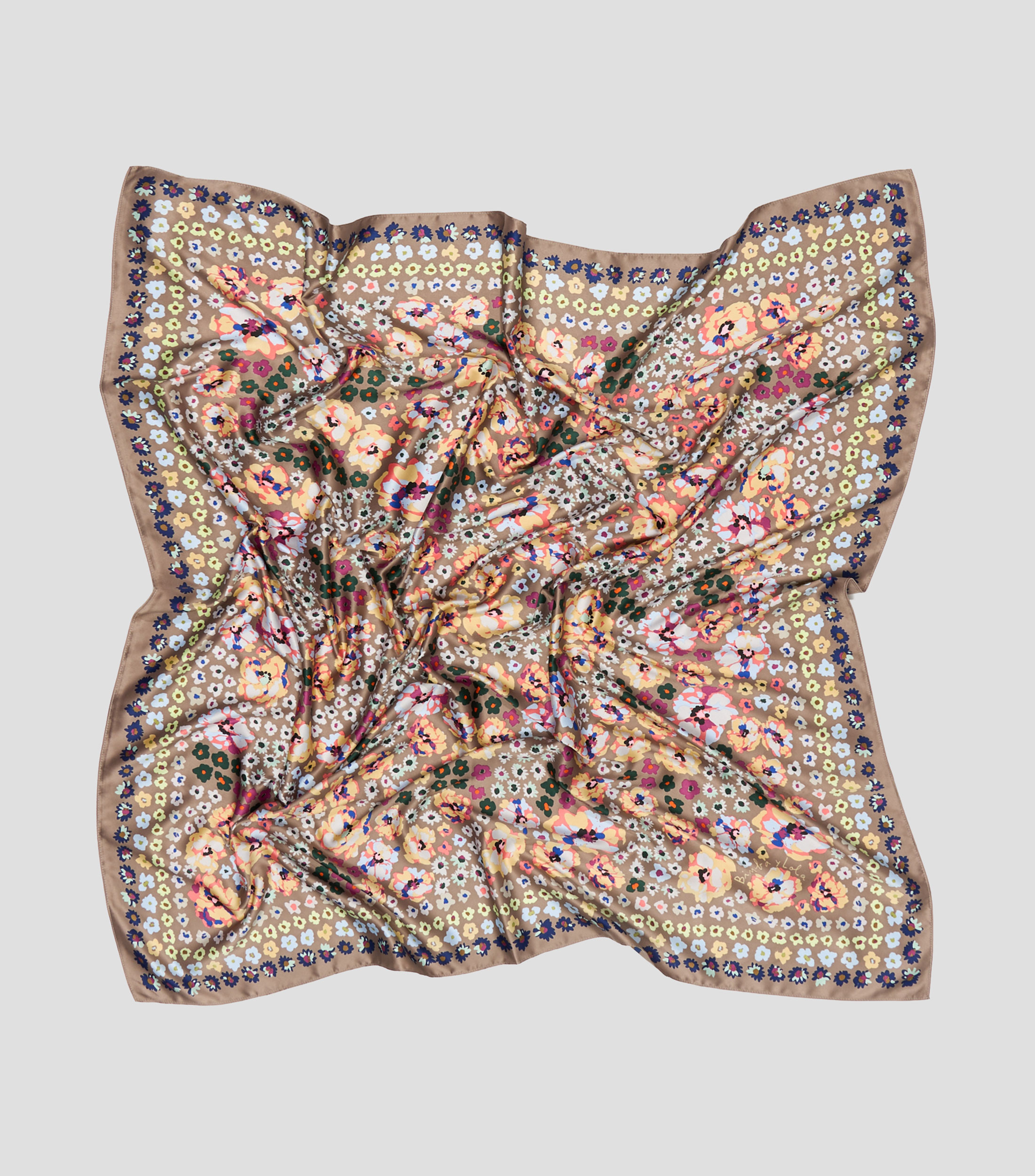 Pañuelo flores acuarela topo Mujer
