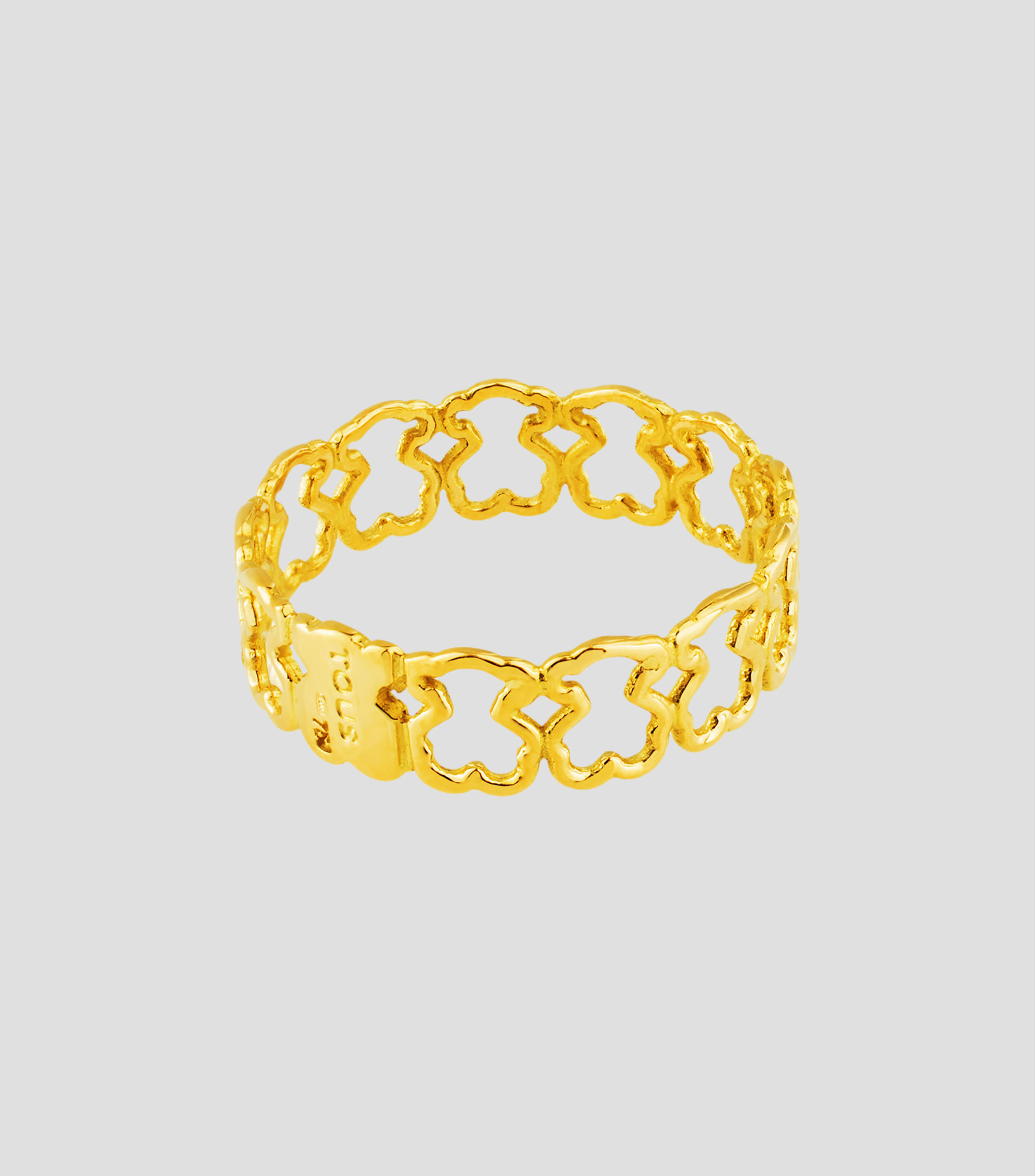 Anillo en oro con silueta de osos Mujer