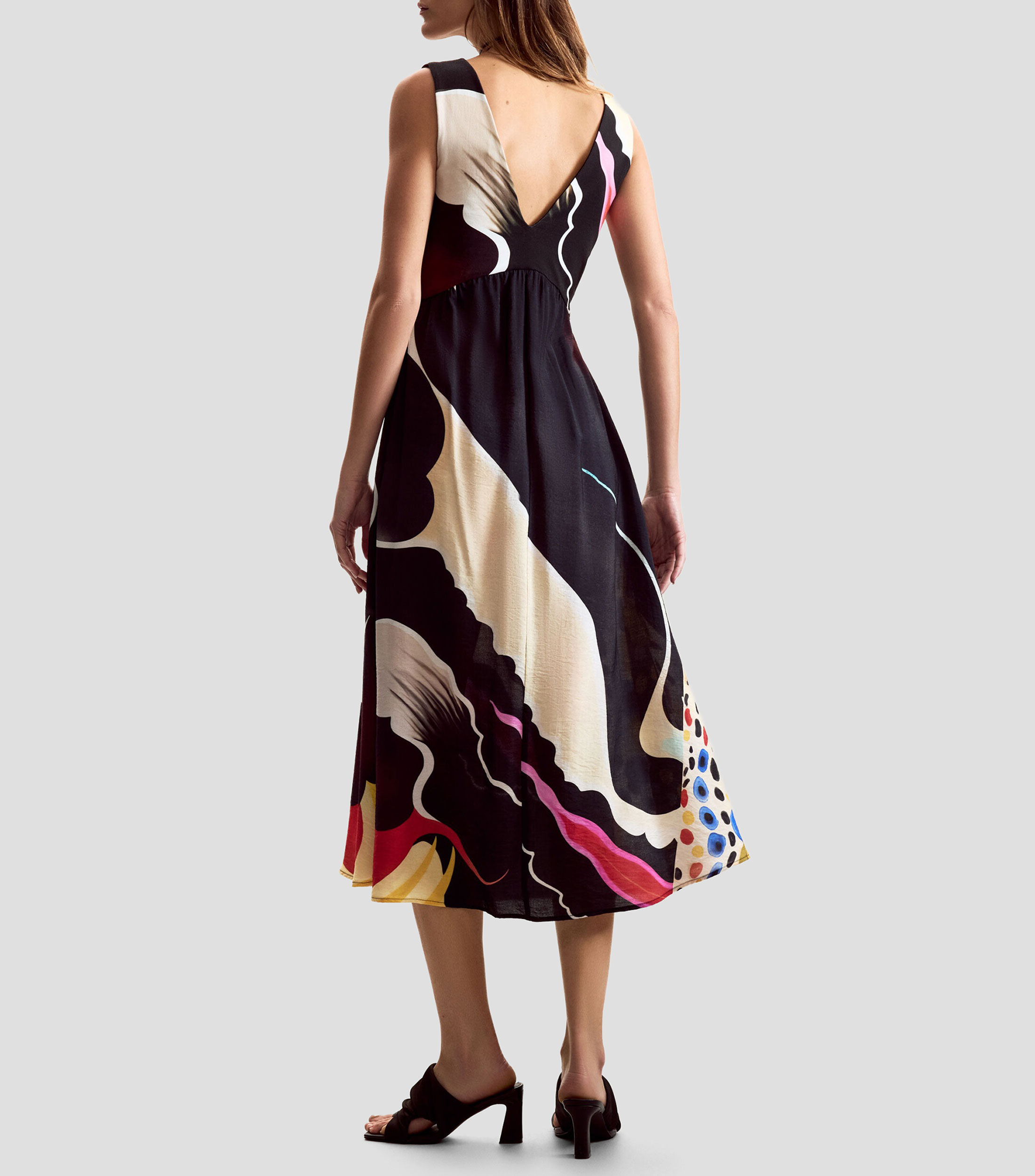 Vestido midi estampado Mujer
