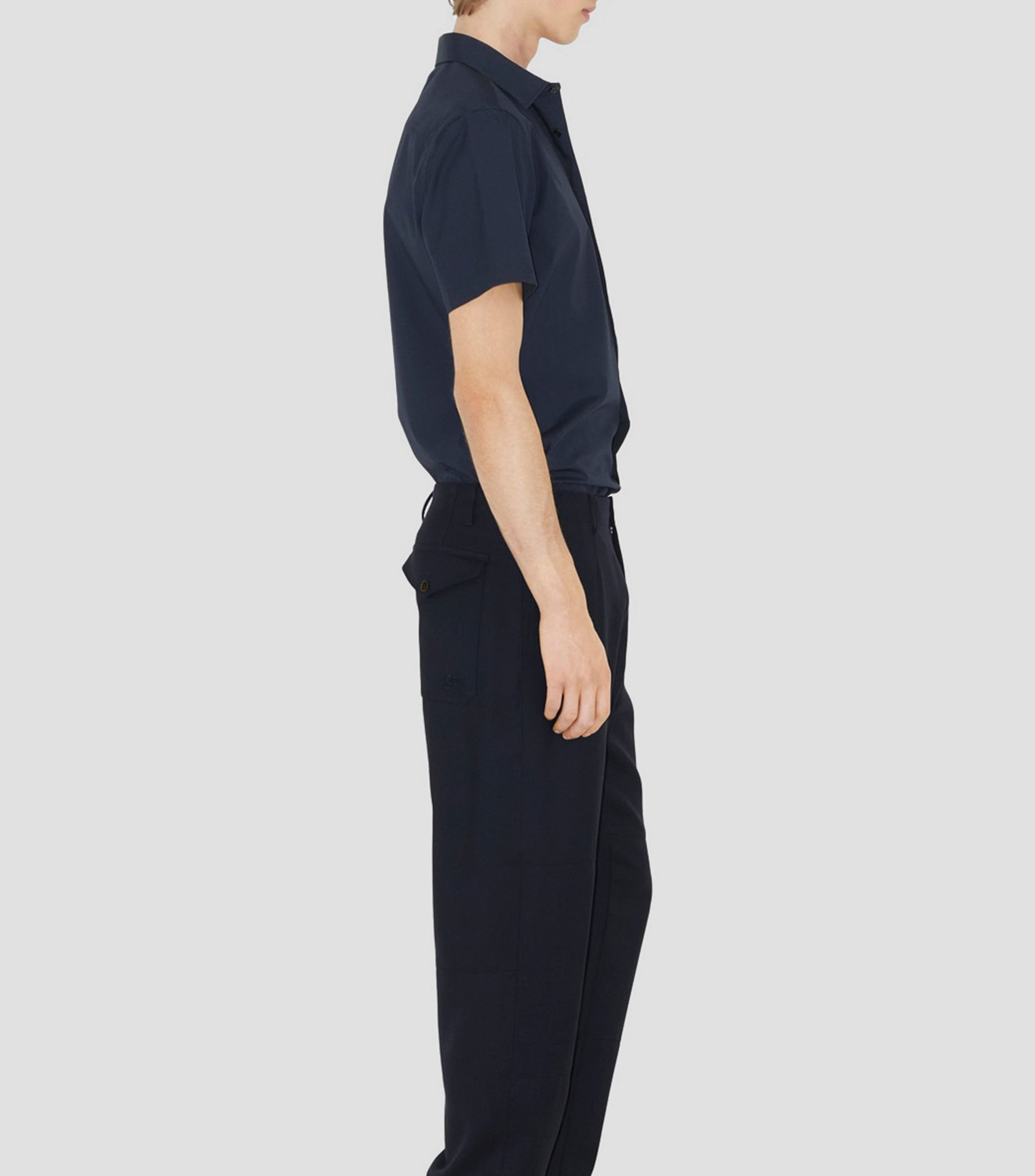 Camisa lisa de manga corta Hombre