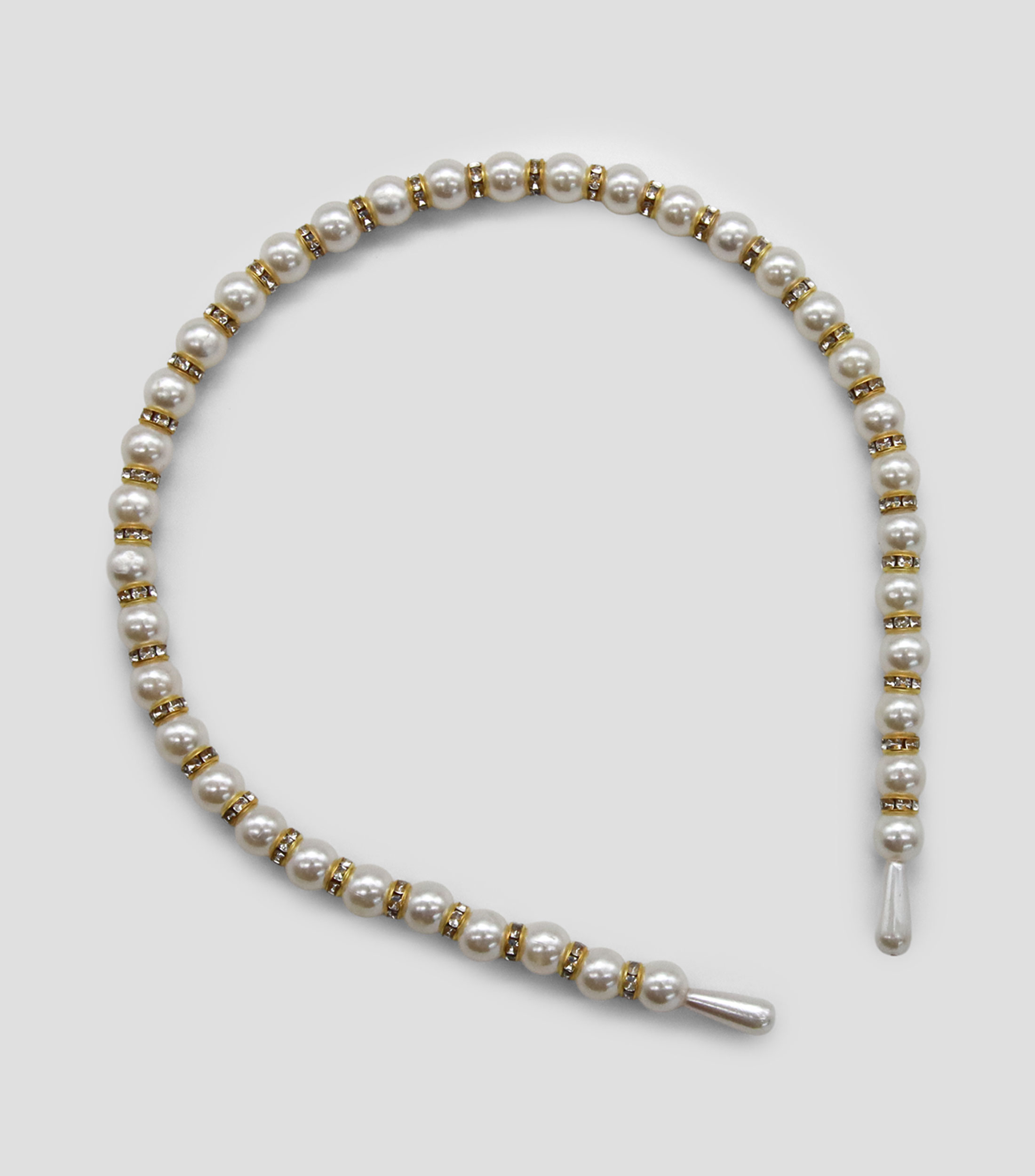 Diadema sencilla de perlas y brillos Niña