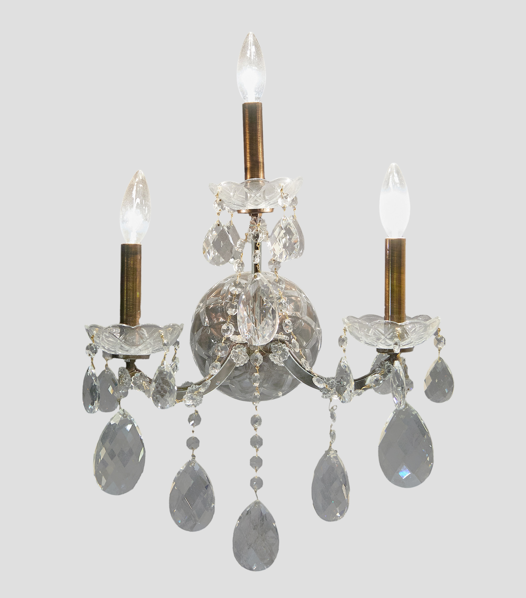 Lámpara arbotante decorativa María Teresa 3 luces