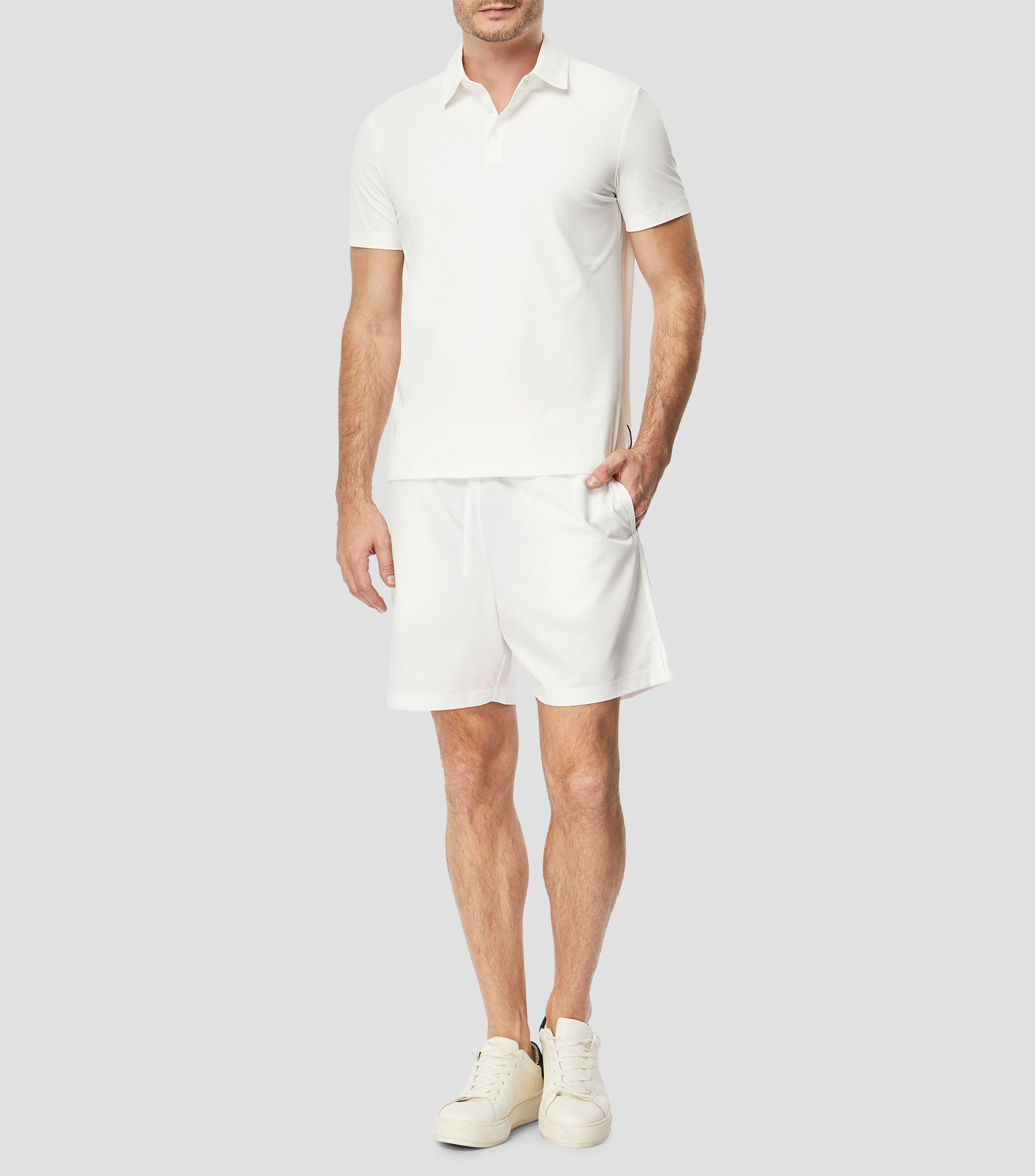 Playera tipo polo con manga corta lisa Hombre