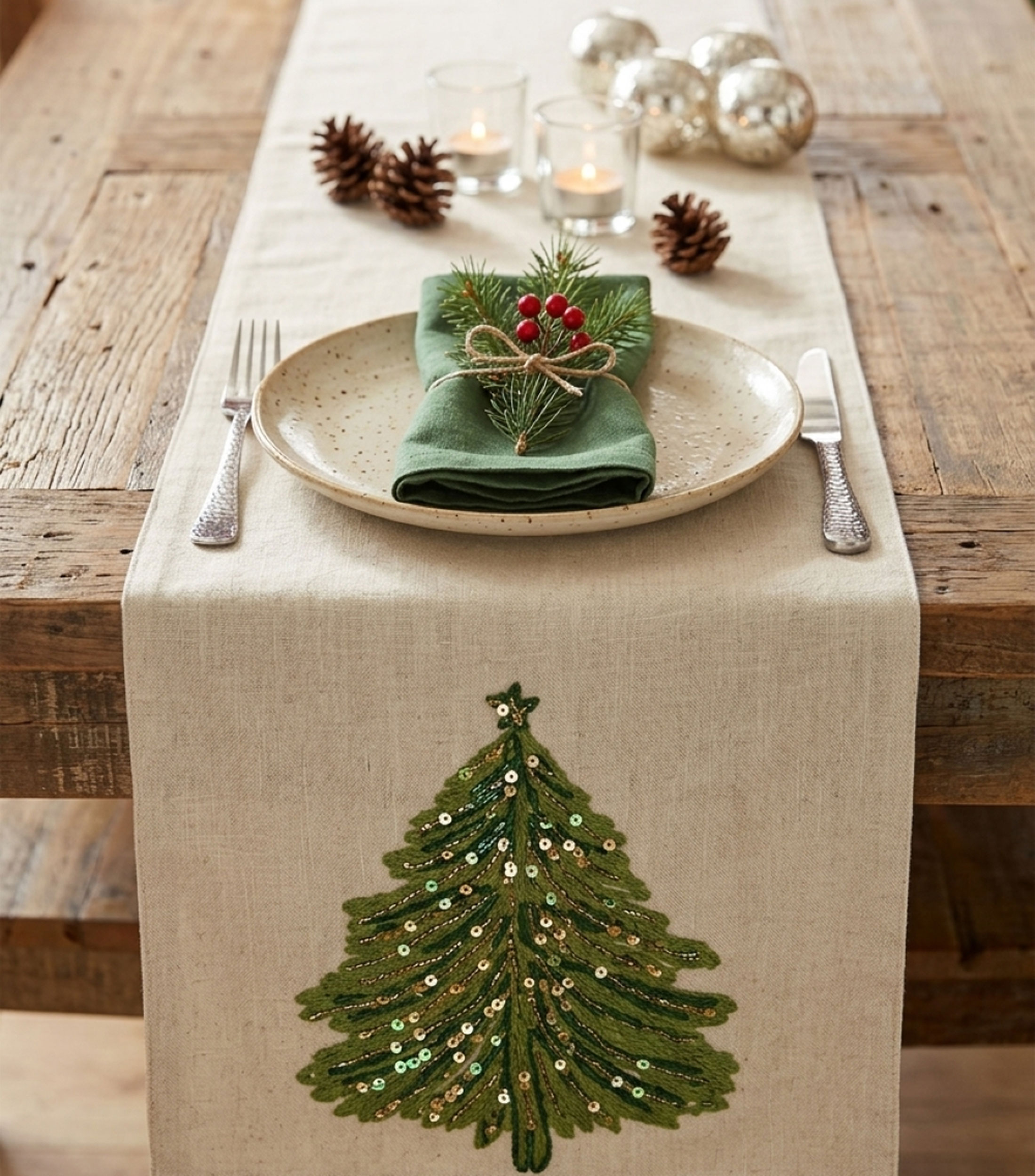 Camino de Mesa Árbol Navideño