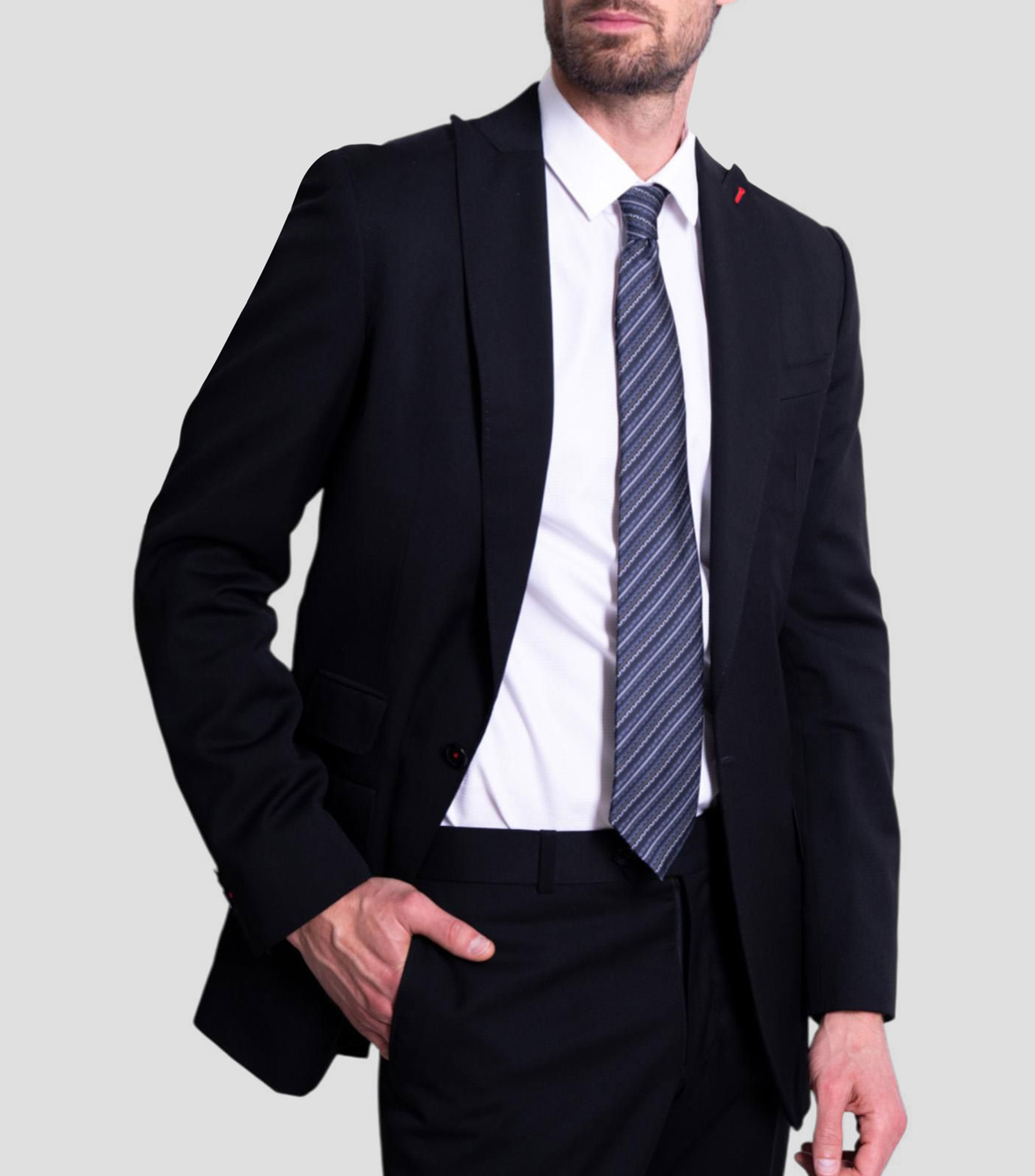 Corbata ancha de seda azul con grecas prehispánicas