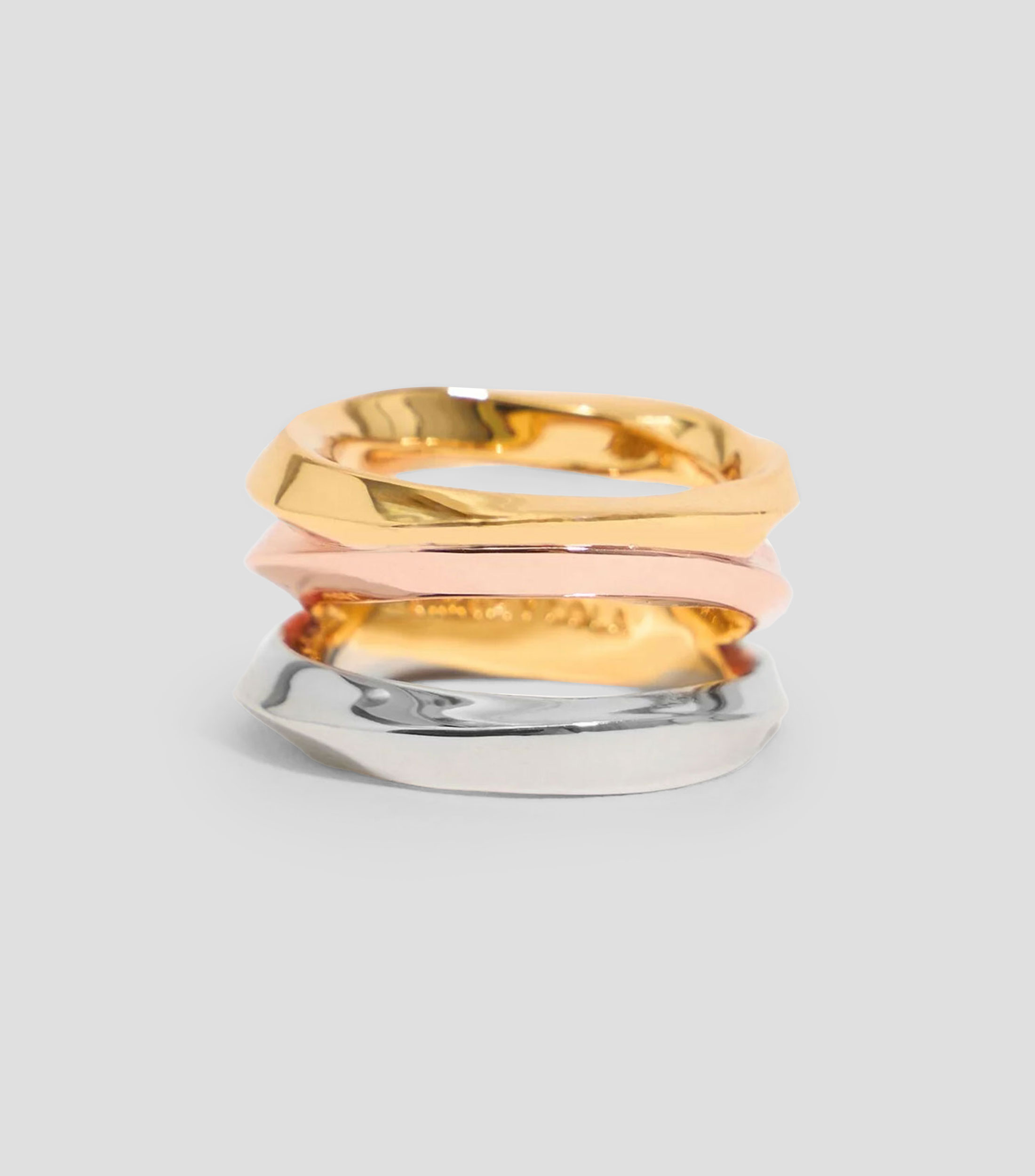 Anillo Textura Cruzado Multicolor Mujer