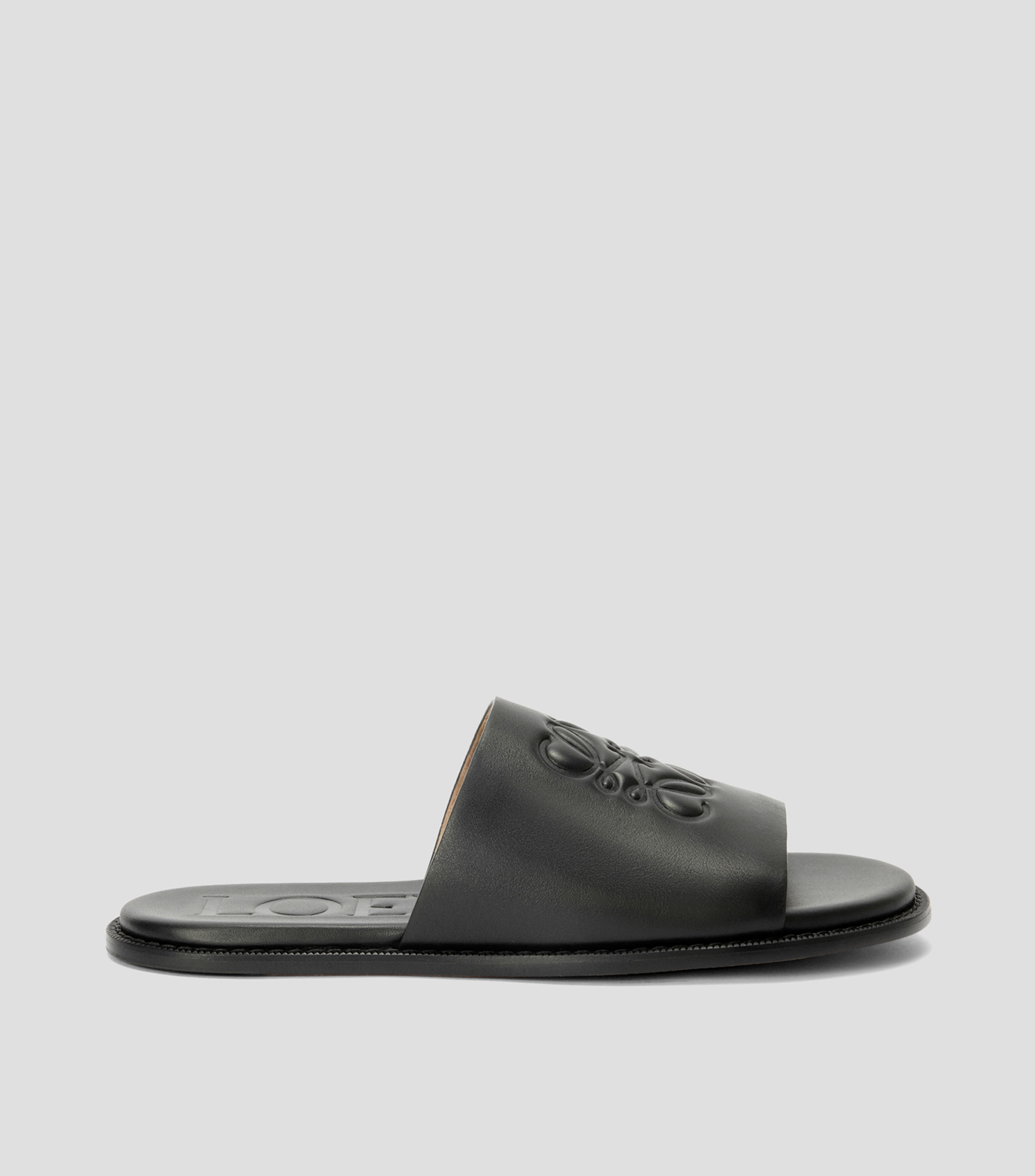 Sandalias en piel con tacón bajo delgado Hombre