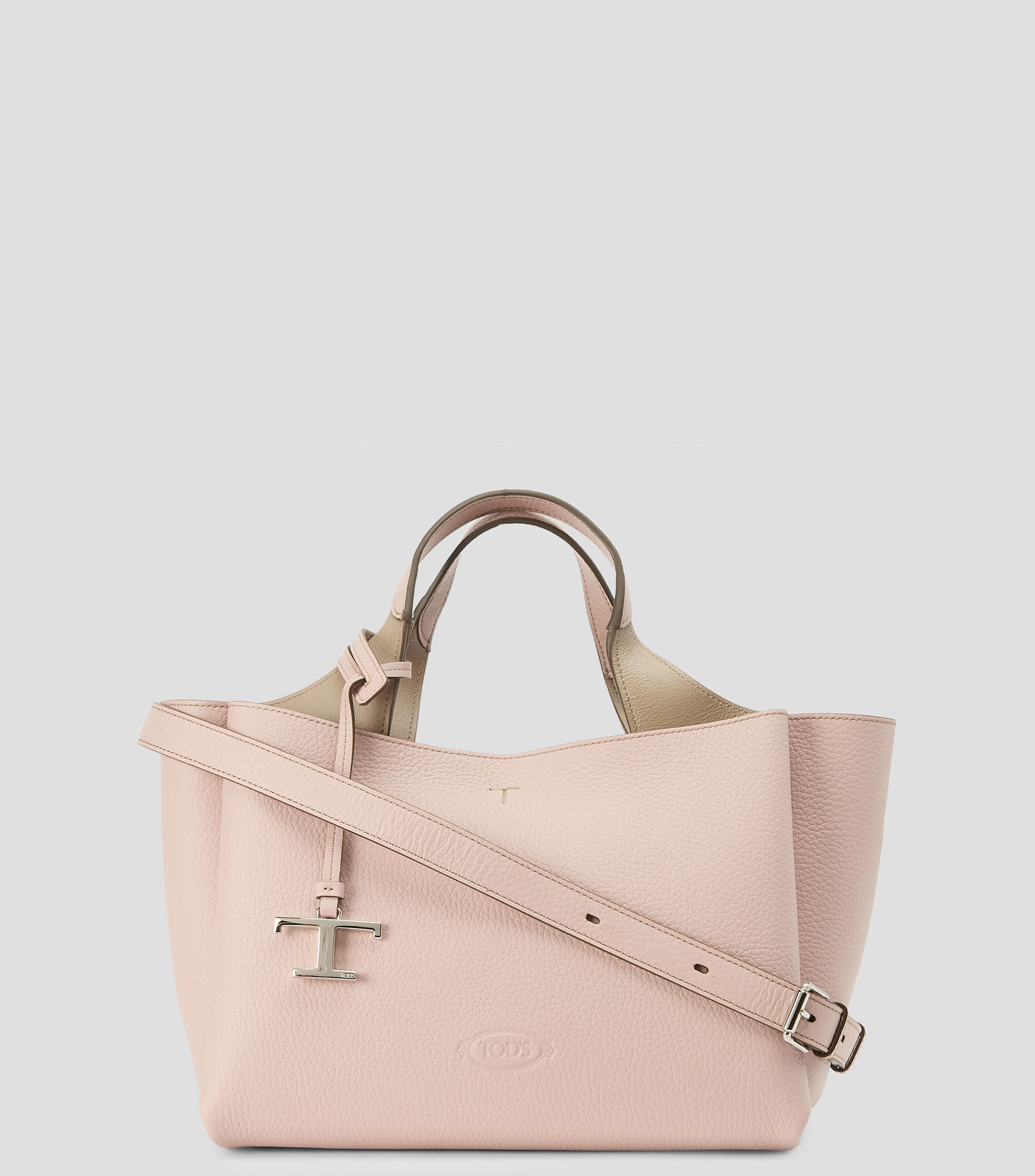 Bolsa tote lisa con detalle texturizado Mujer
