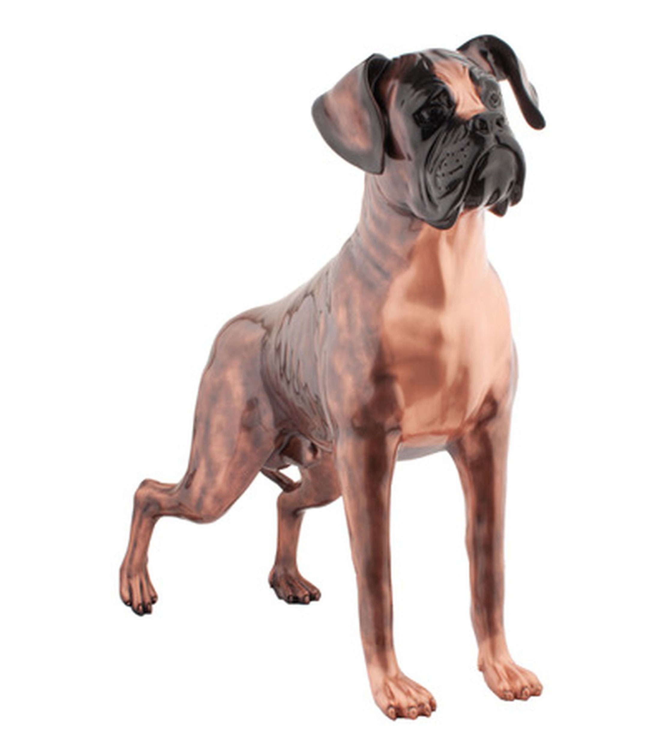 Escultura Perro Bóxer en Cobre