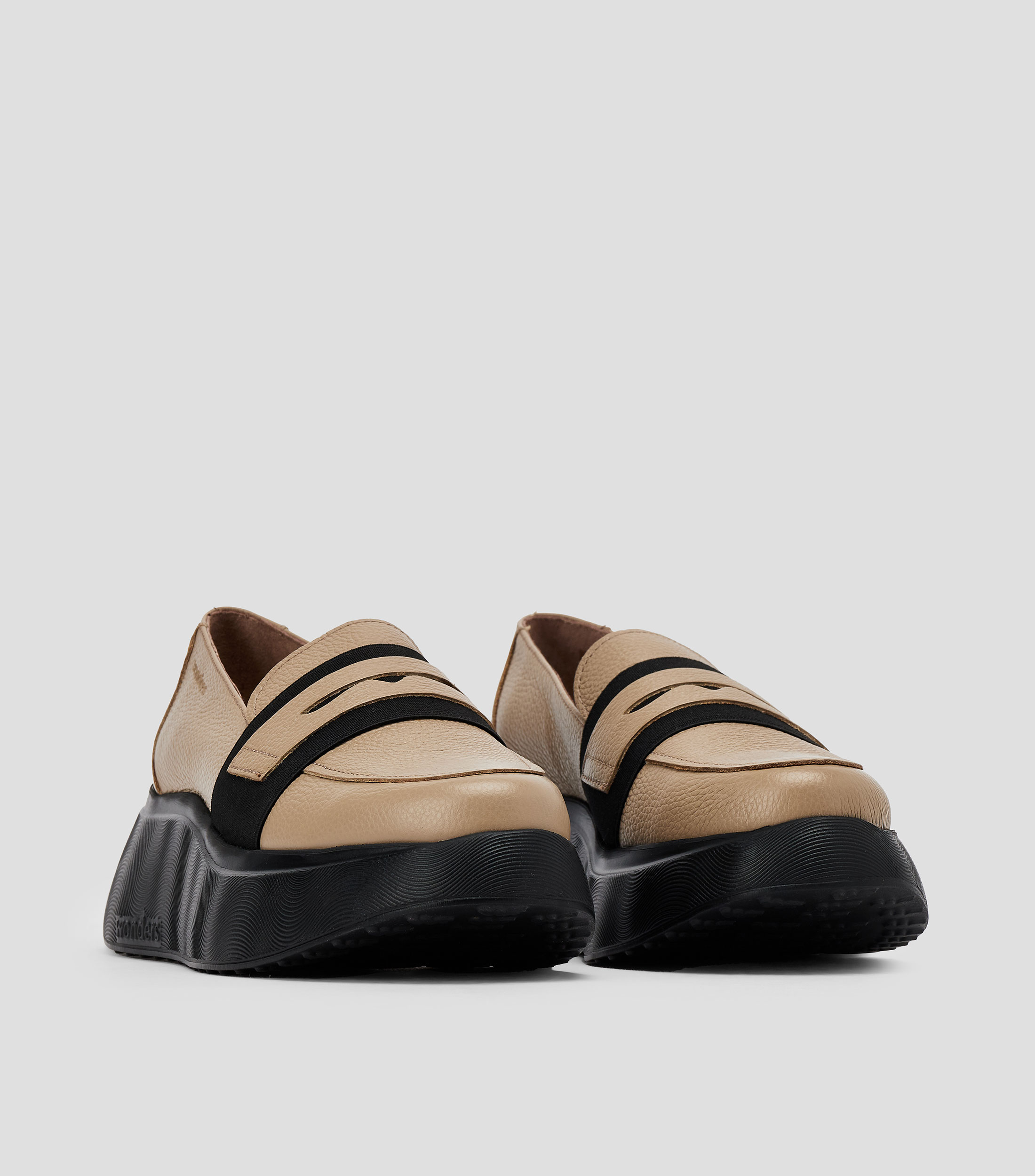 Mocasines de piel con plataforma Mujer