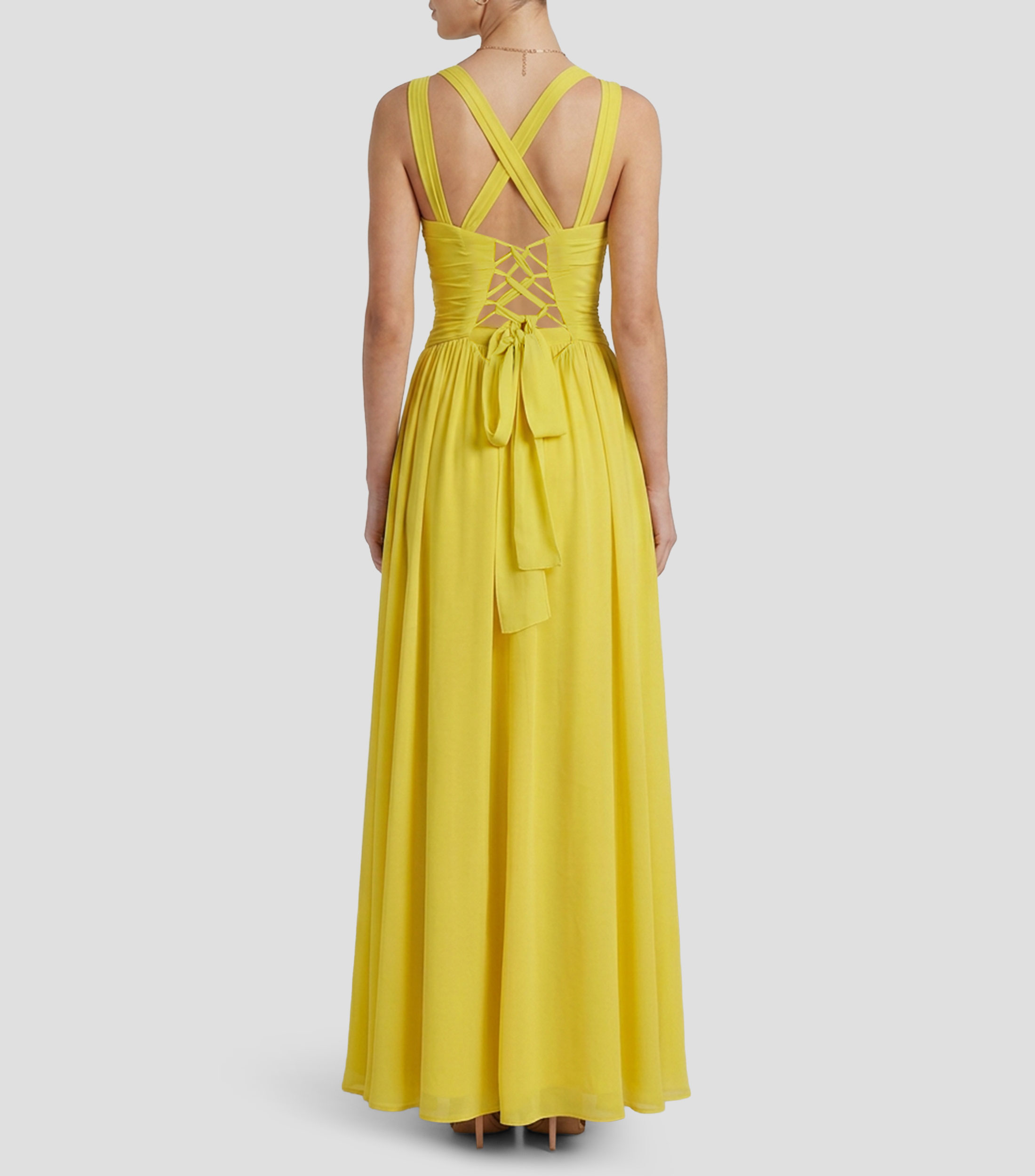 Vestido largo de fiesta liso Mujer