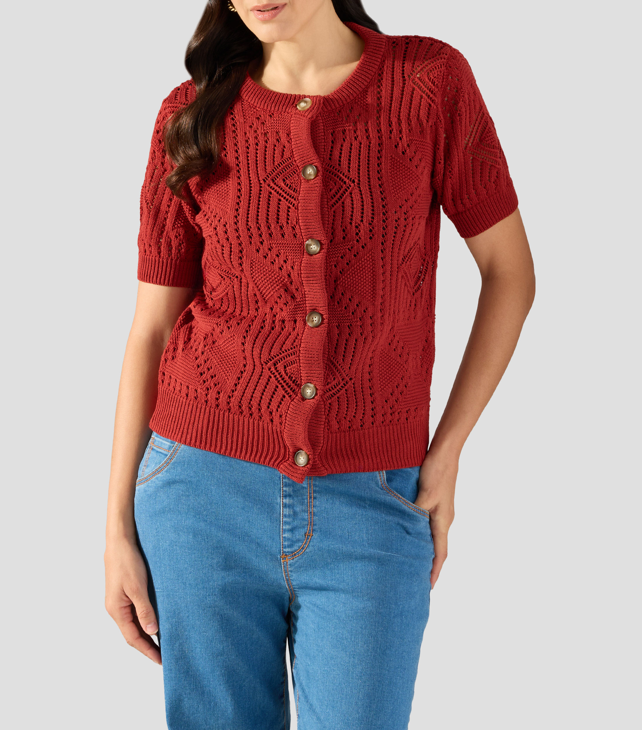 Cárdigan liso Mujer