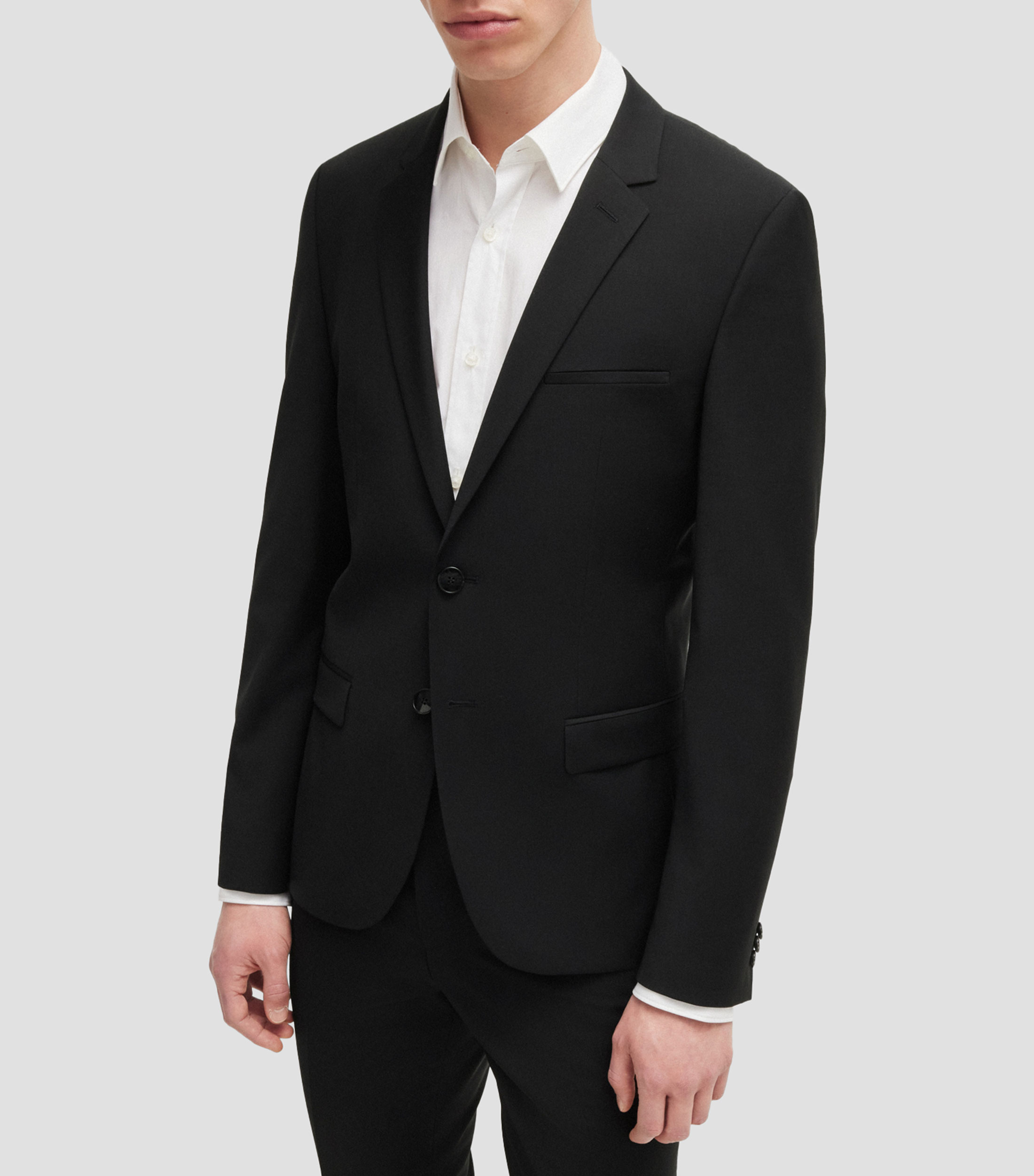 Saco extra slim en mezcla de lana elástica Hombre