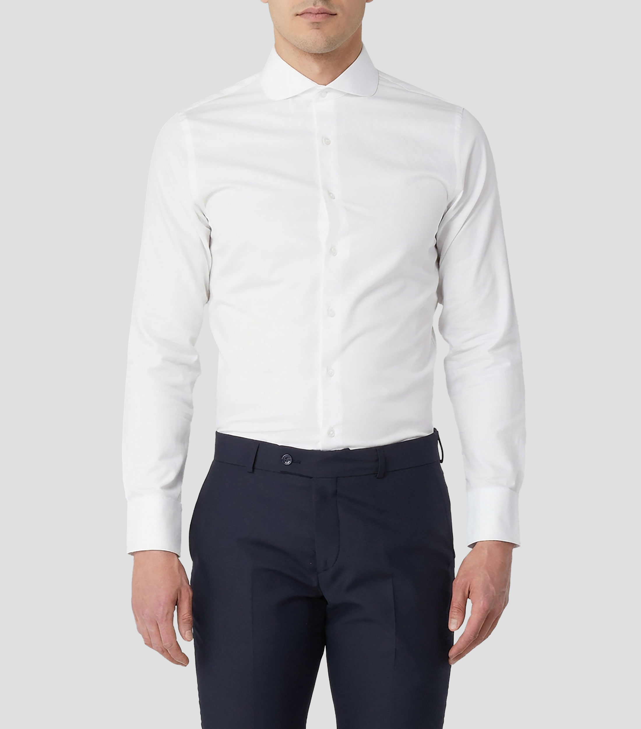 Camisa para ceremonia sólida con manga larga Hombre