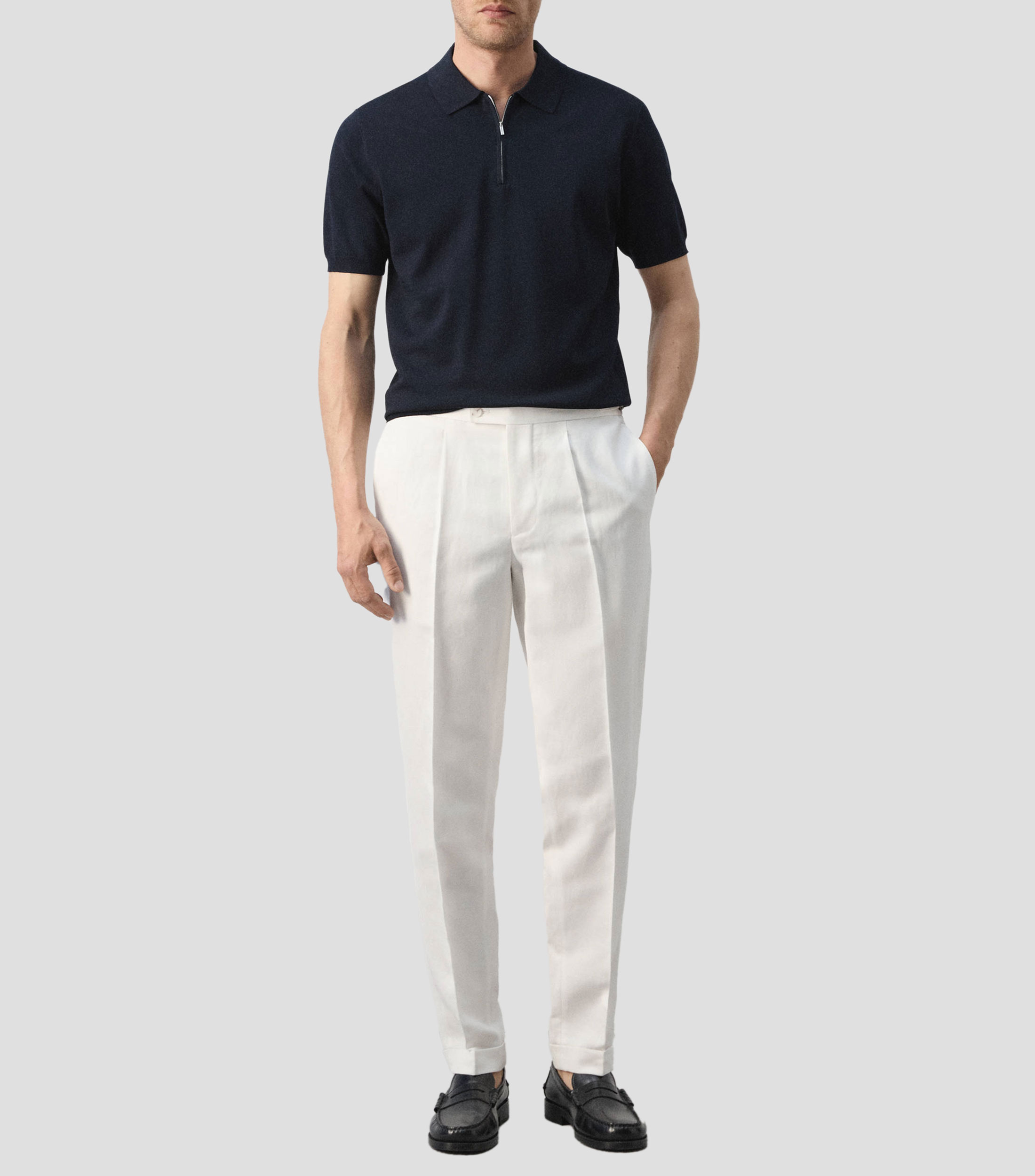 Playera tipo polo manga corta lisa Hombre