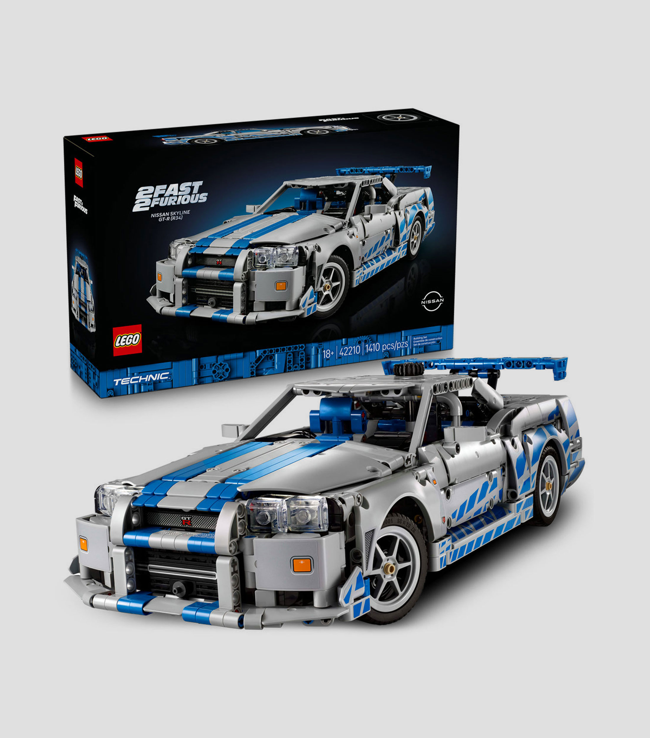 Lego Technic Auto Nissan Skyline GTR R34 de Más Rápido, Más Furioso 42210