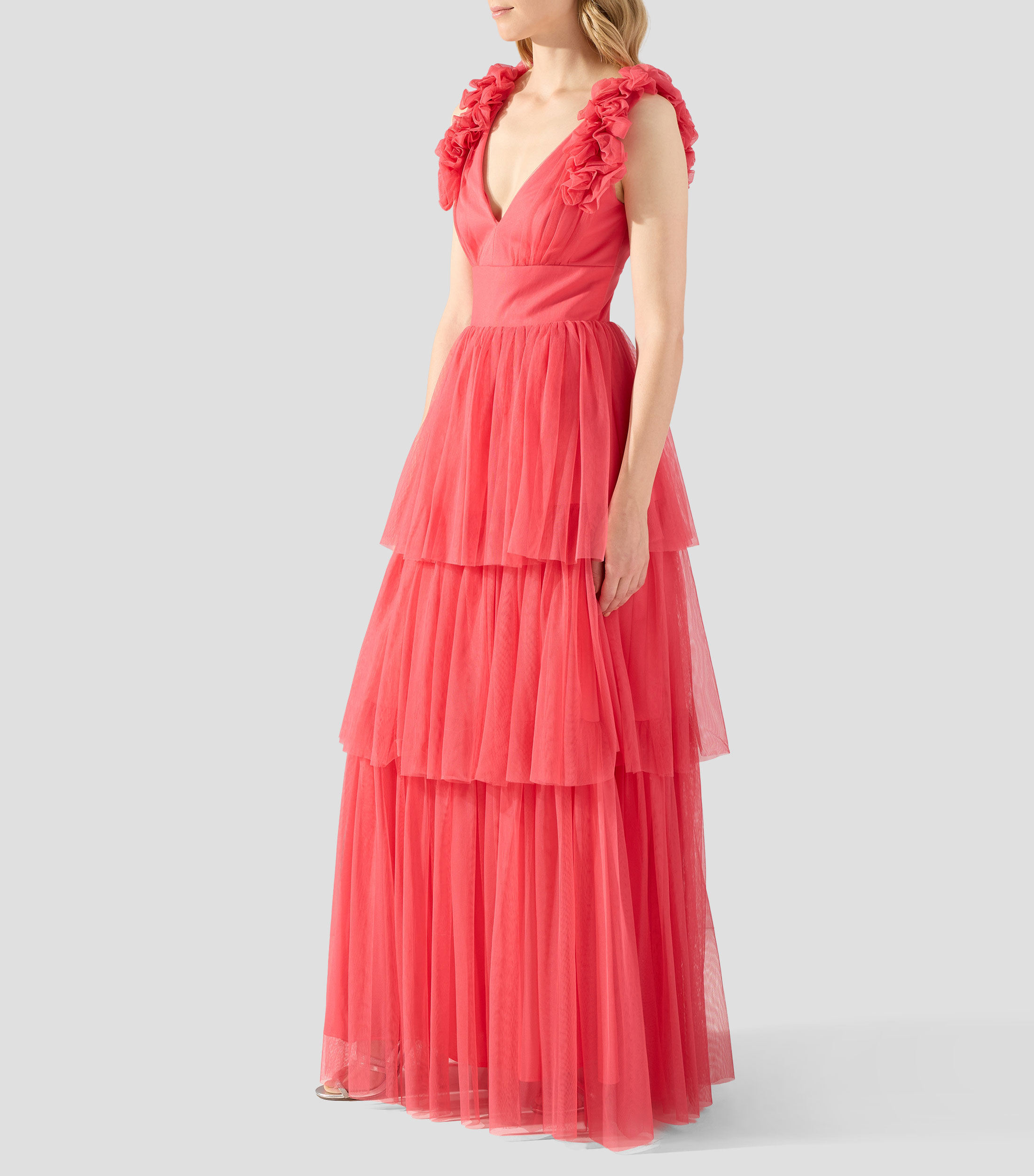 Vestido de fiesta largo liso Mujer