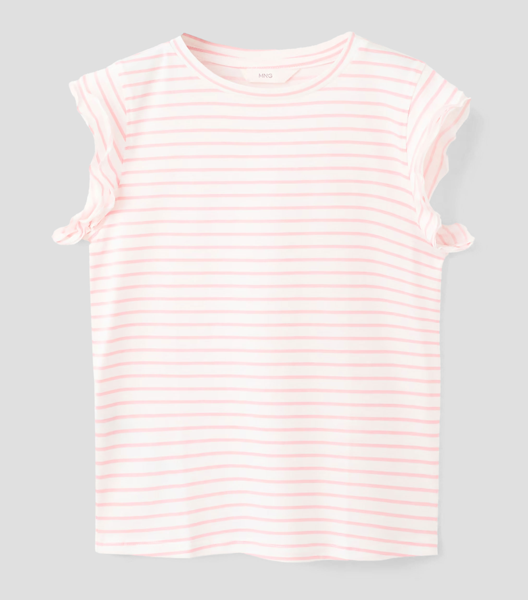 Playera cuello redondo manga corta de rayas Niña