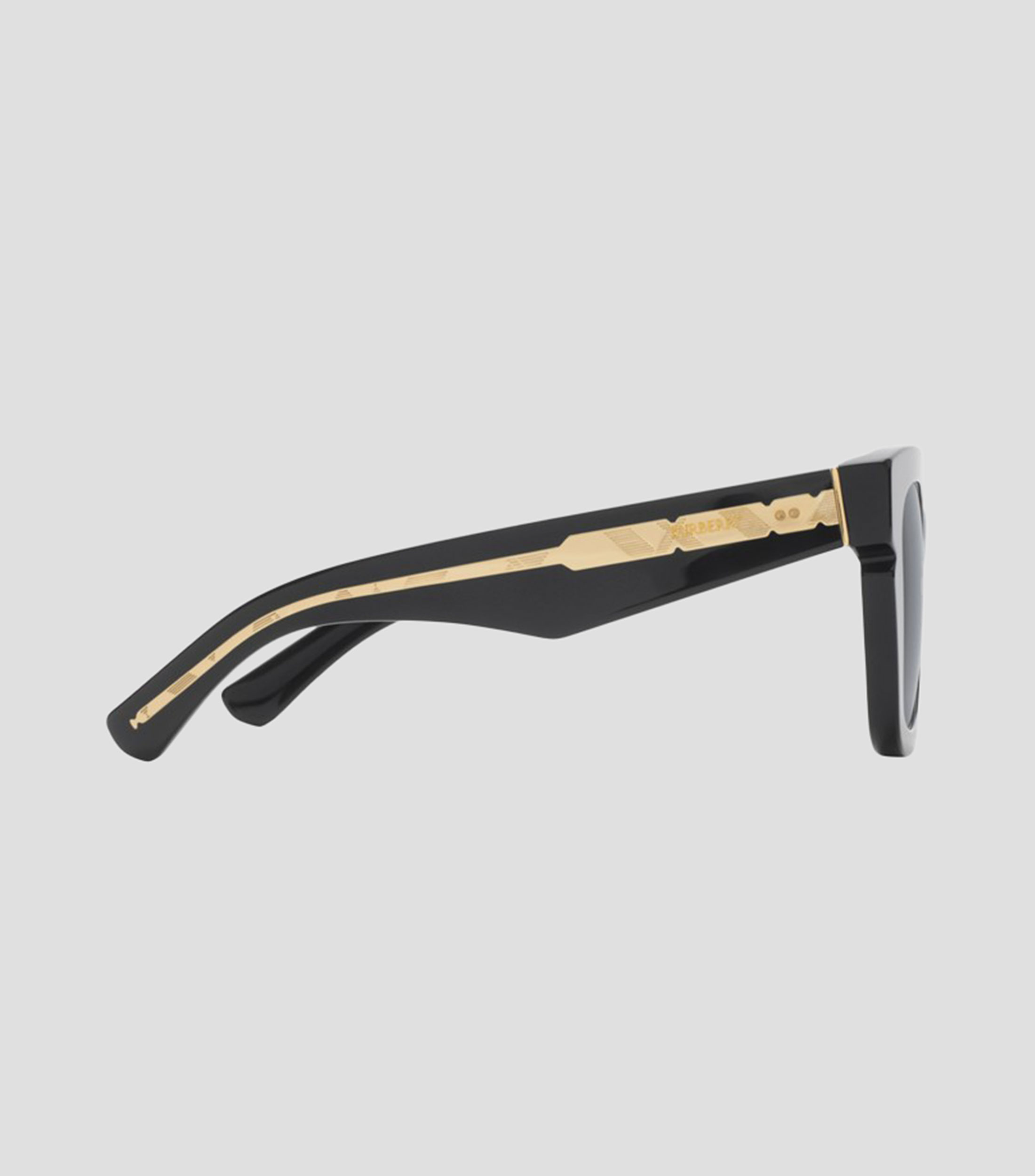 Lentes de sol cuadrados Inlaid Check negros Mujer