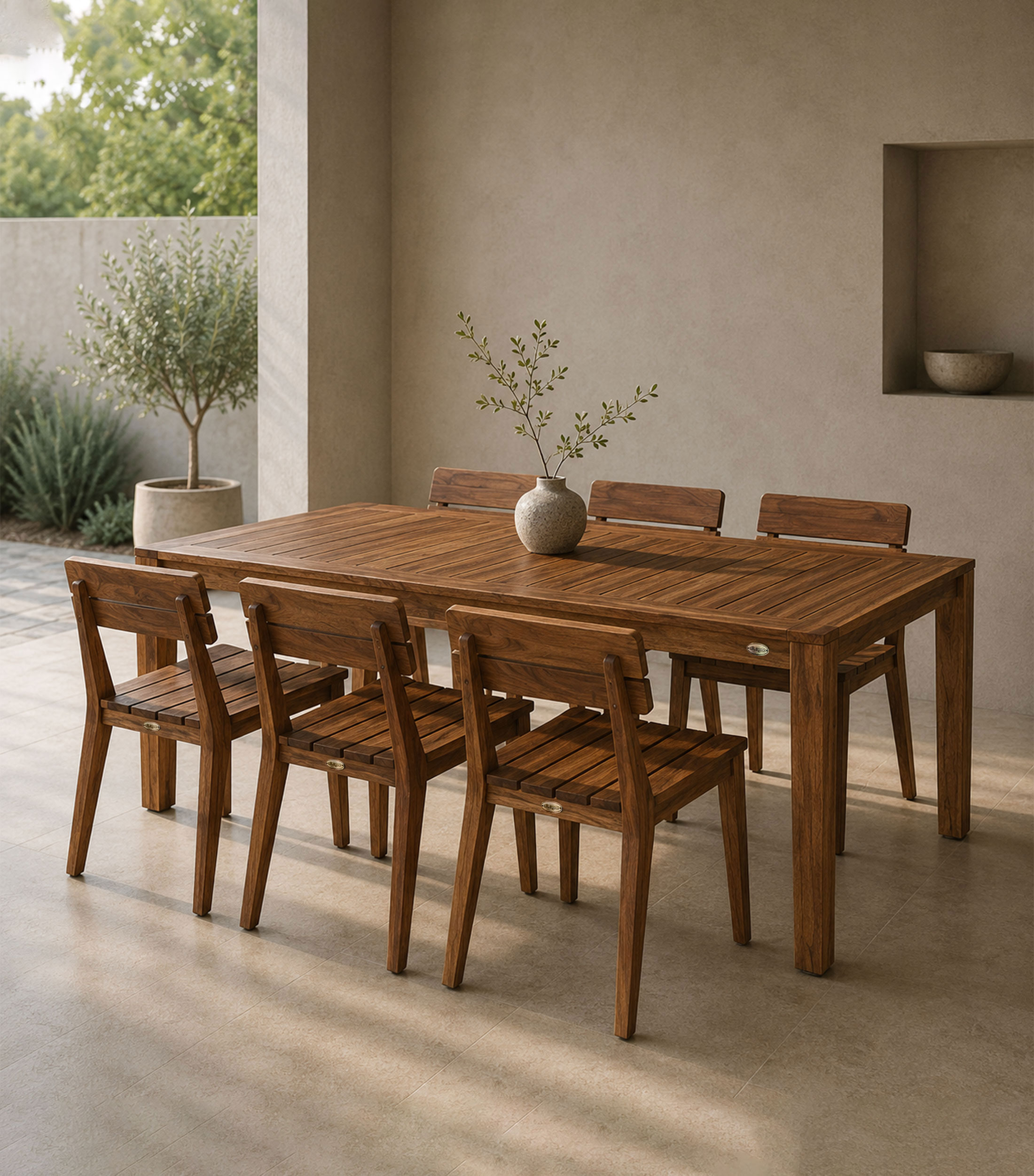 Mesa de comedor Portbou Madera Teca