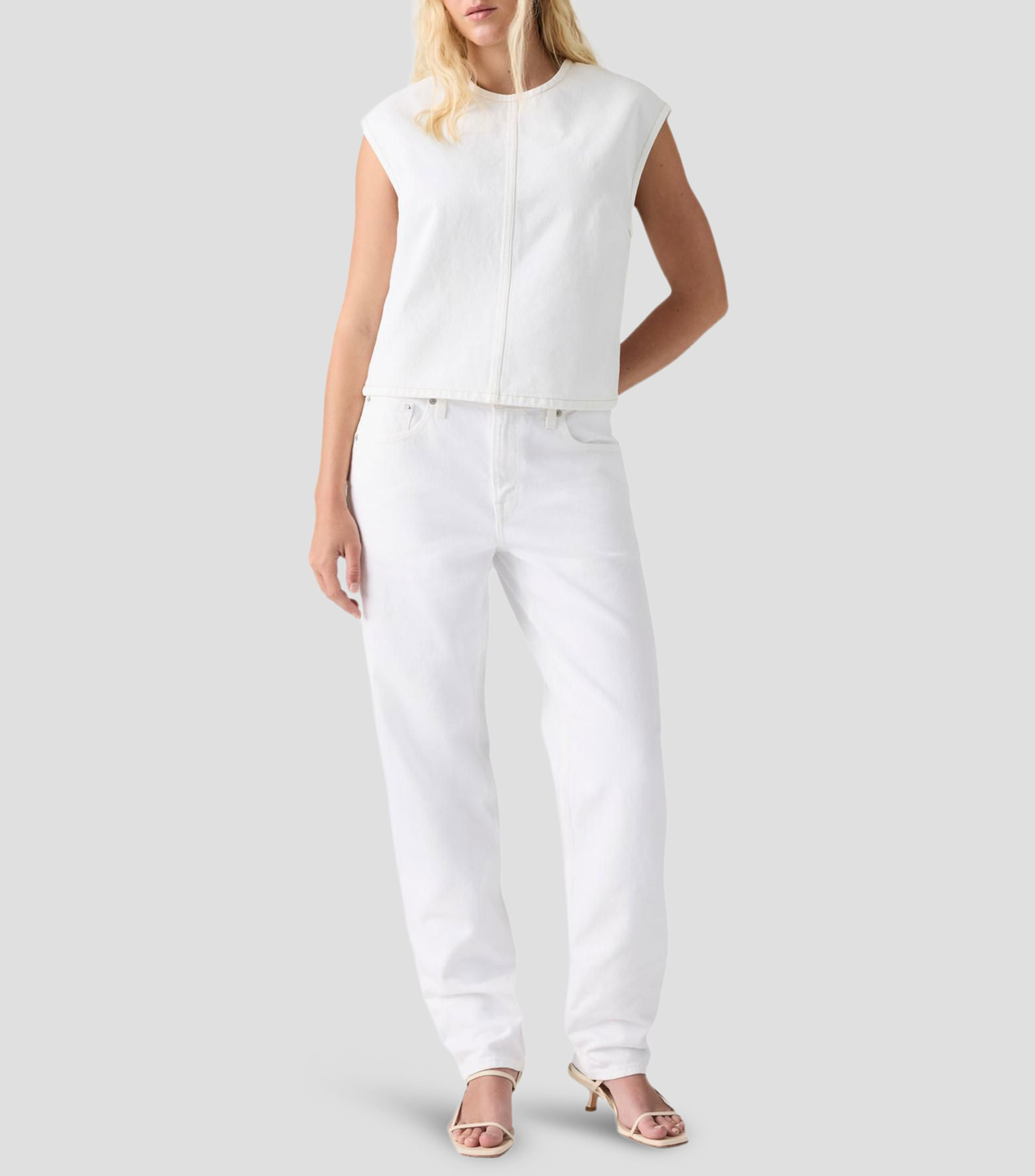 Blusa sólida sin mangas Mujer