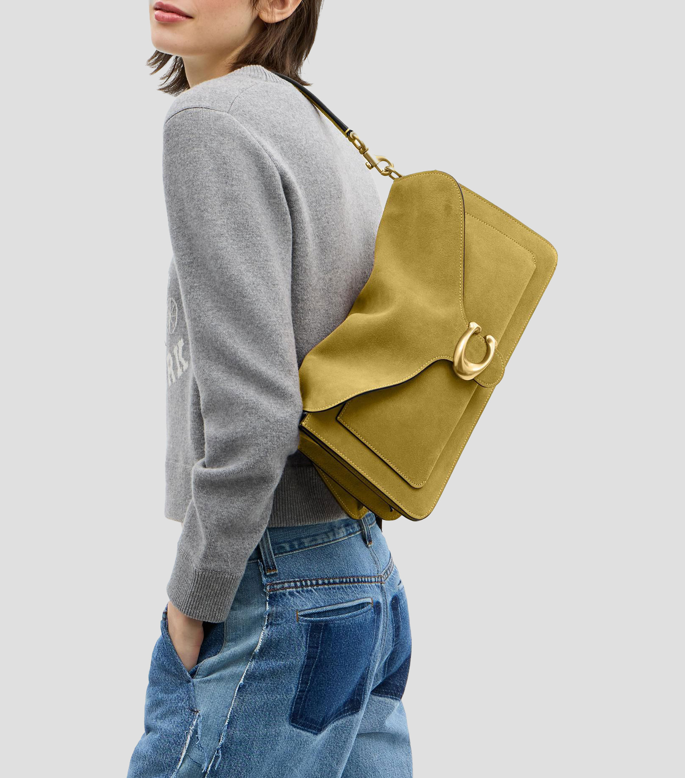 Bolsa shoulder verde en piel Tabby 36 lisa Mujer