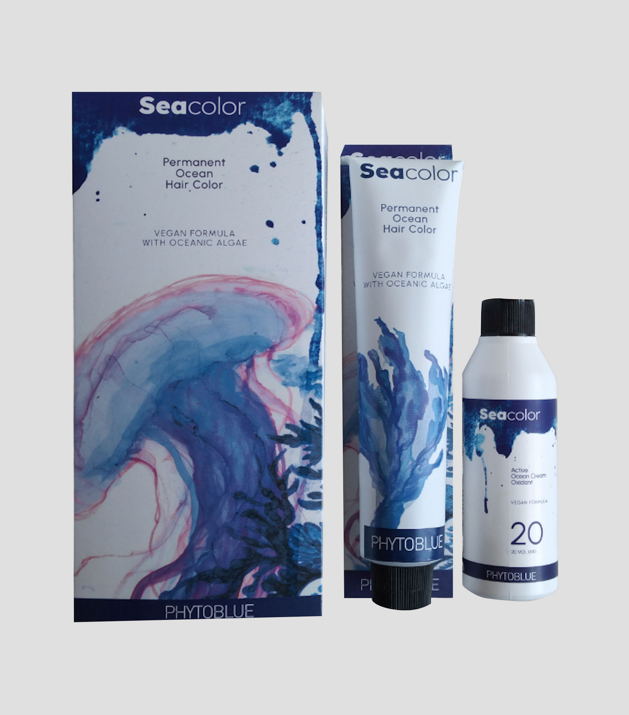 Tinte permanente para cabello Seacolor 3 Castano Oscuro, 200 ml