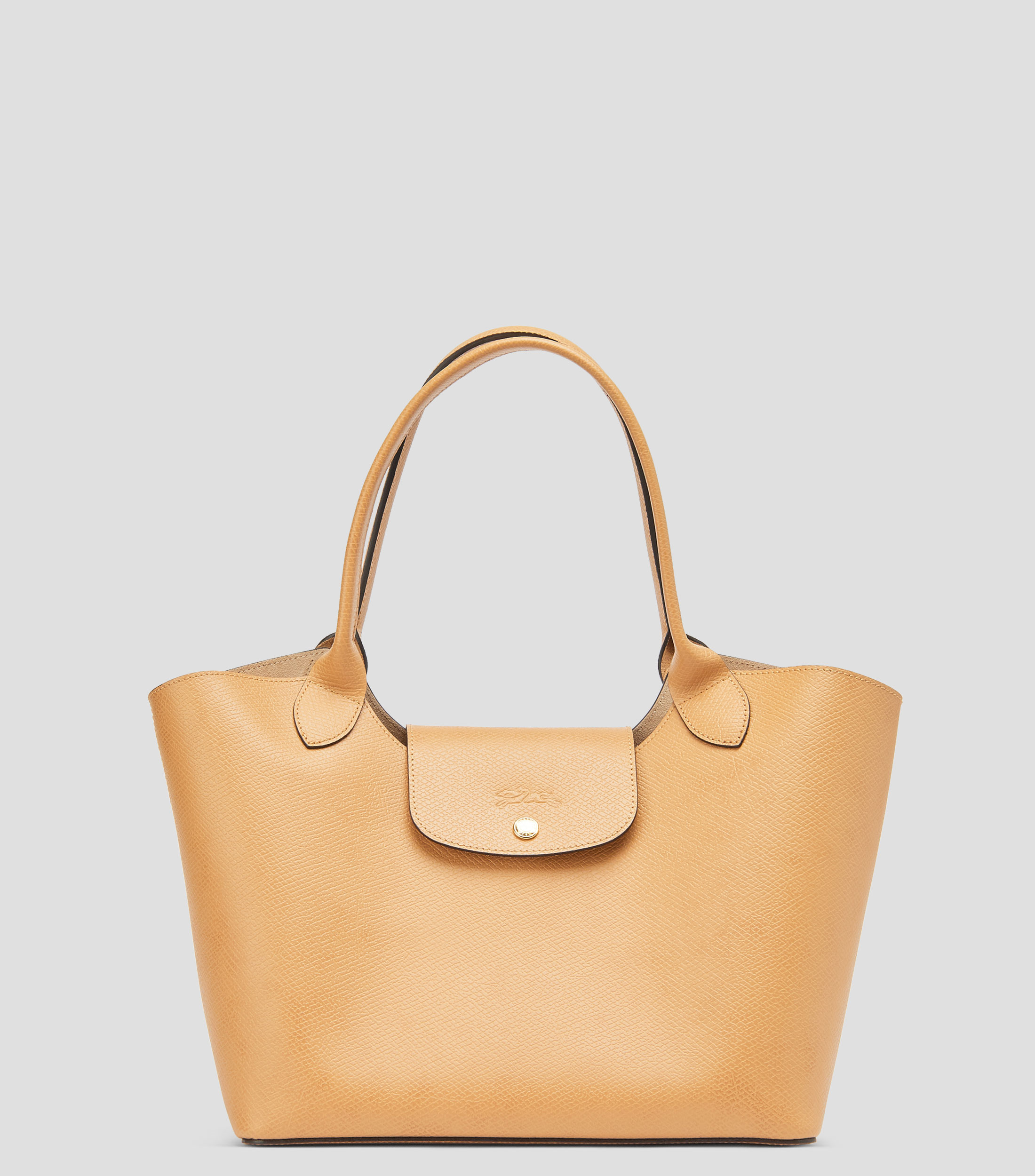 Bolsa tote café en piel Épure lisa Mujer