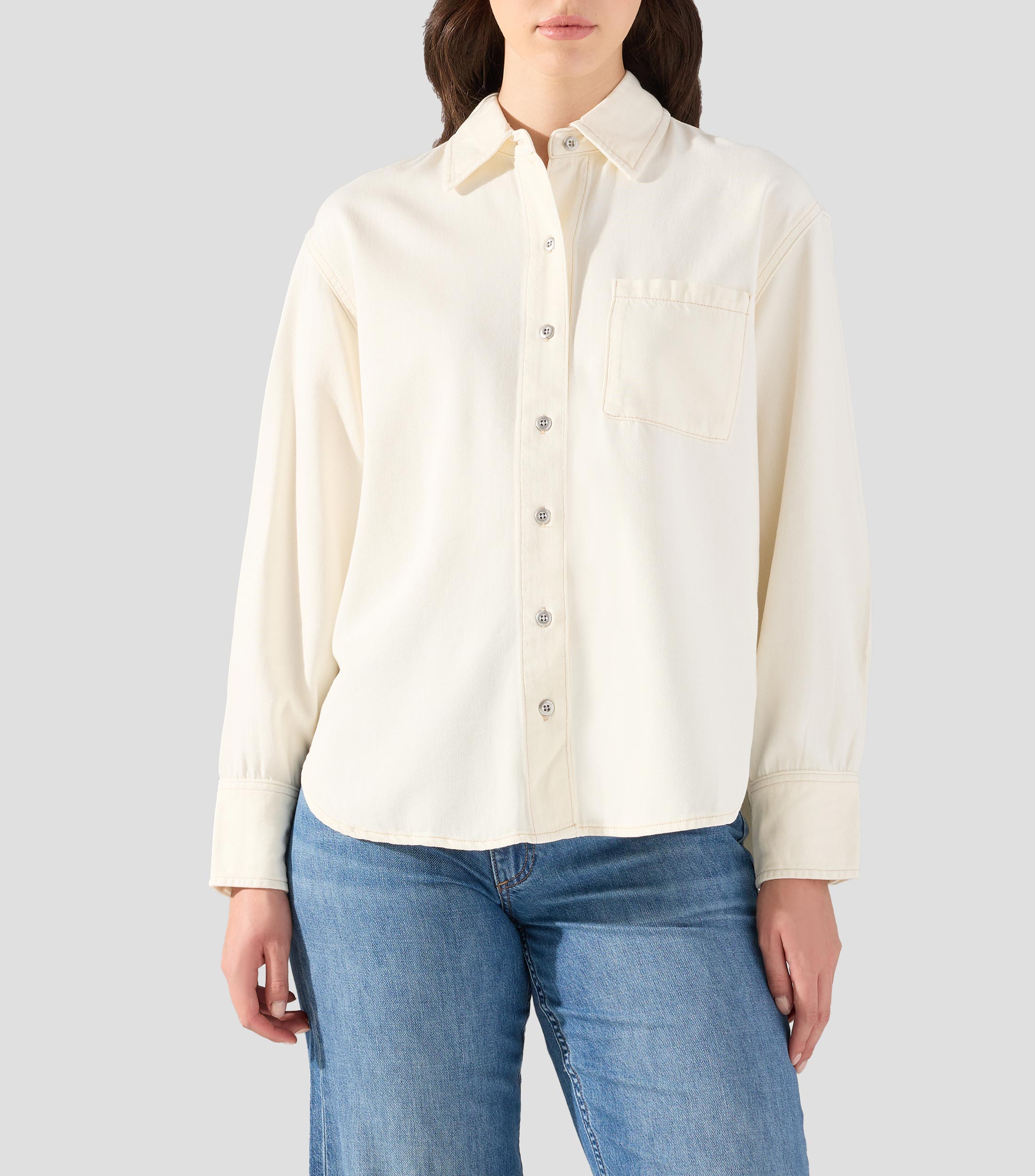 Camisa manga larga lisa Mujer