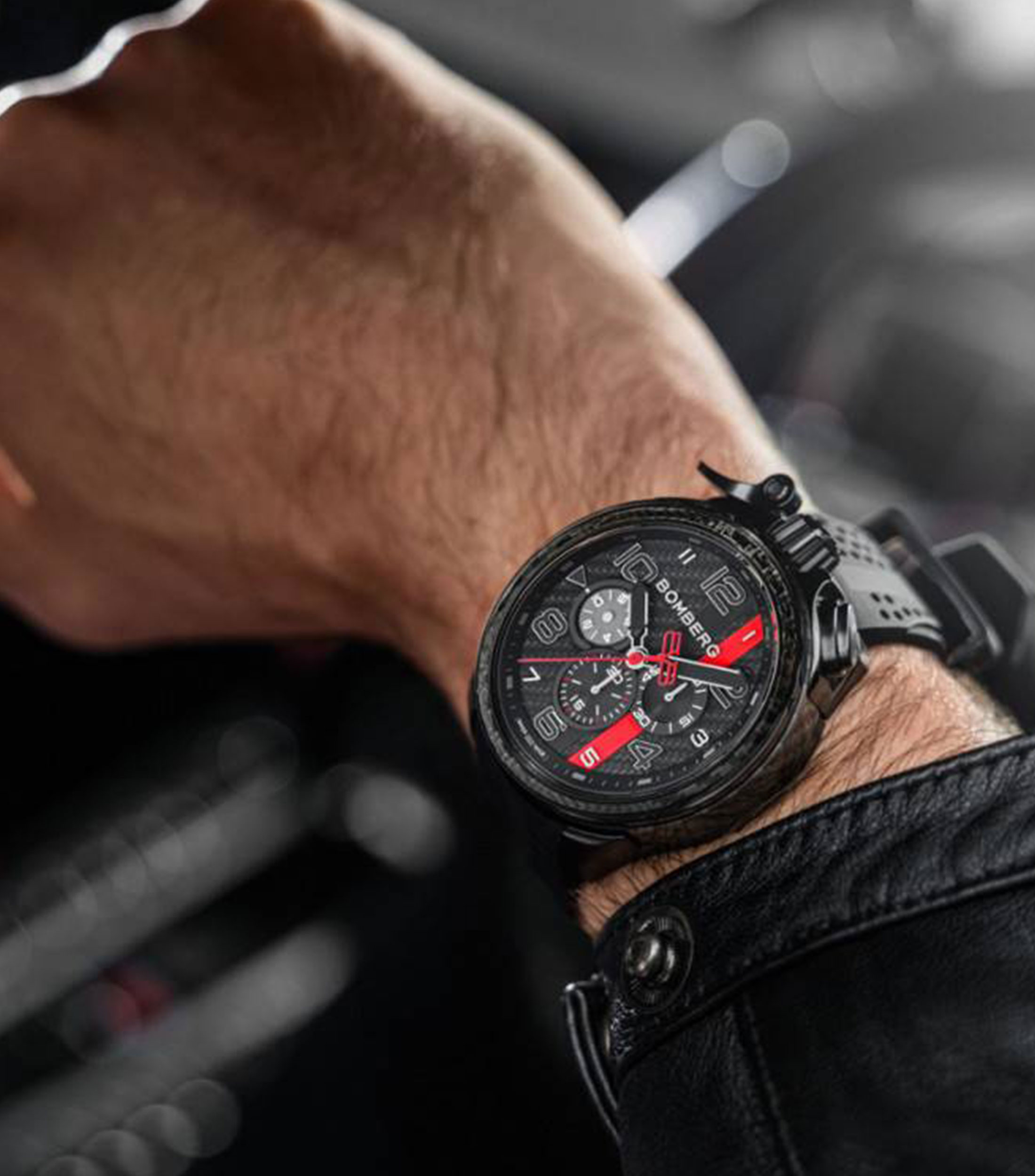 Reloj para Hombre Racing Carbon deportivo negro