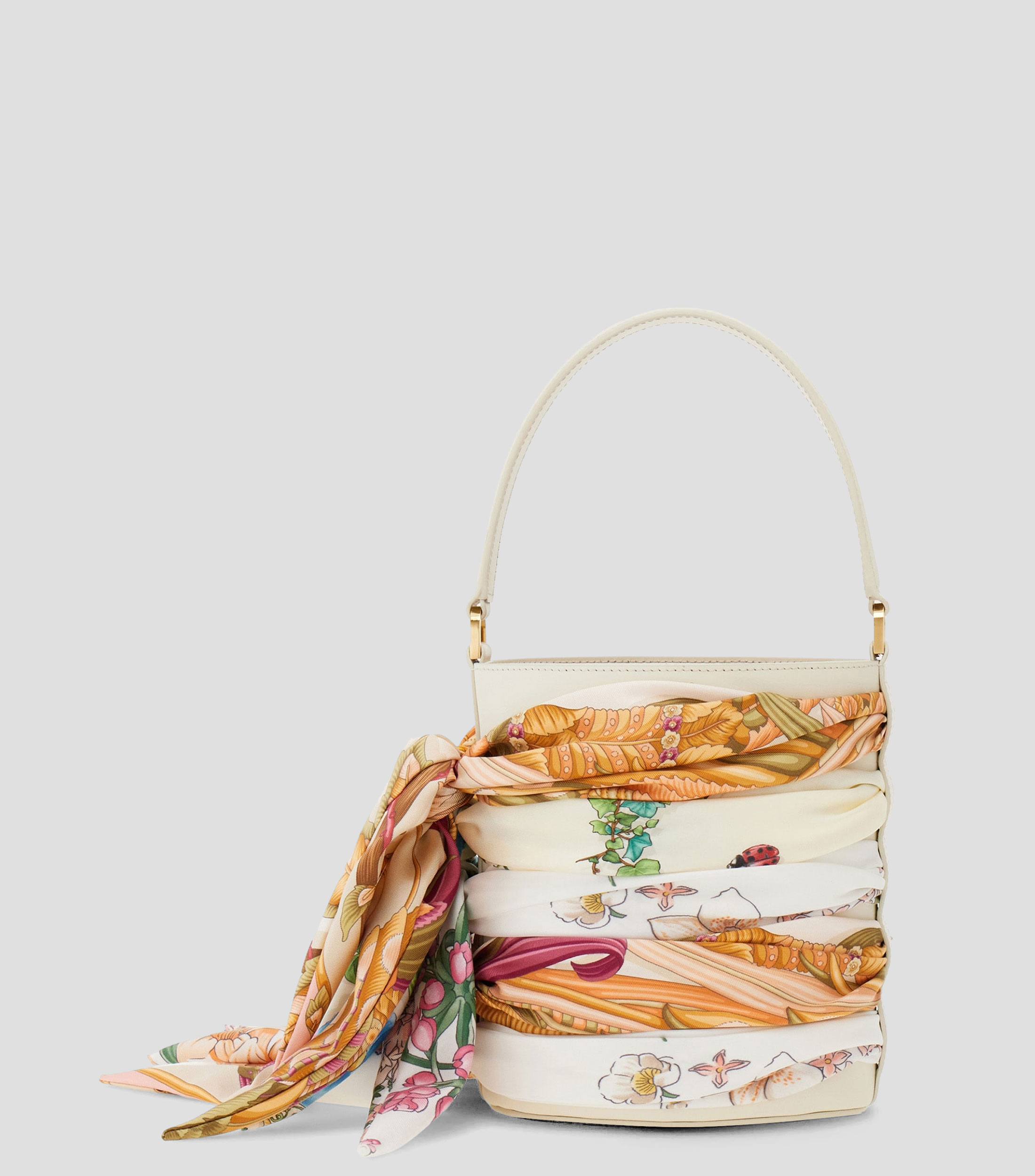 Mini bolsa cubo con pañuelo y Gancini Mujer