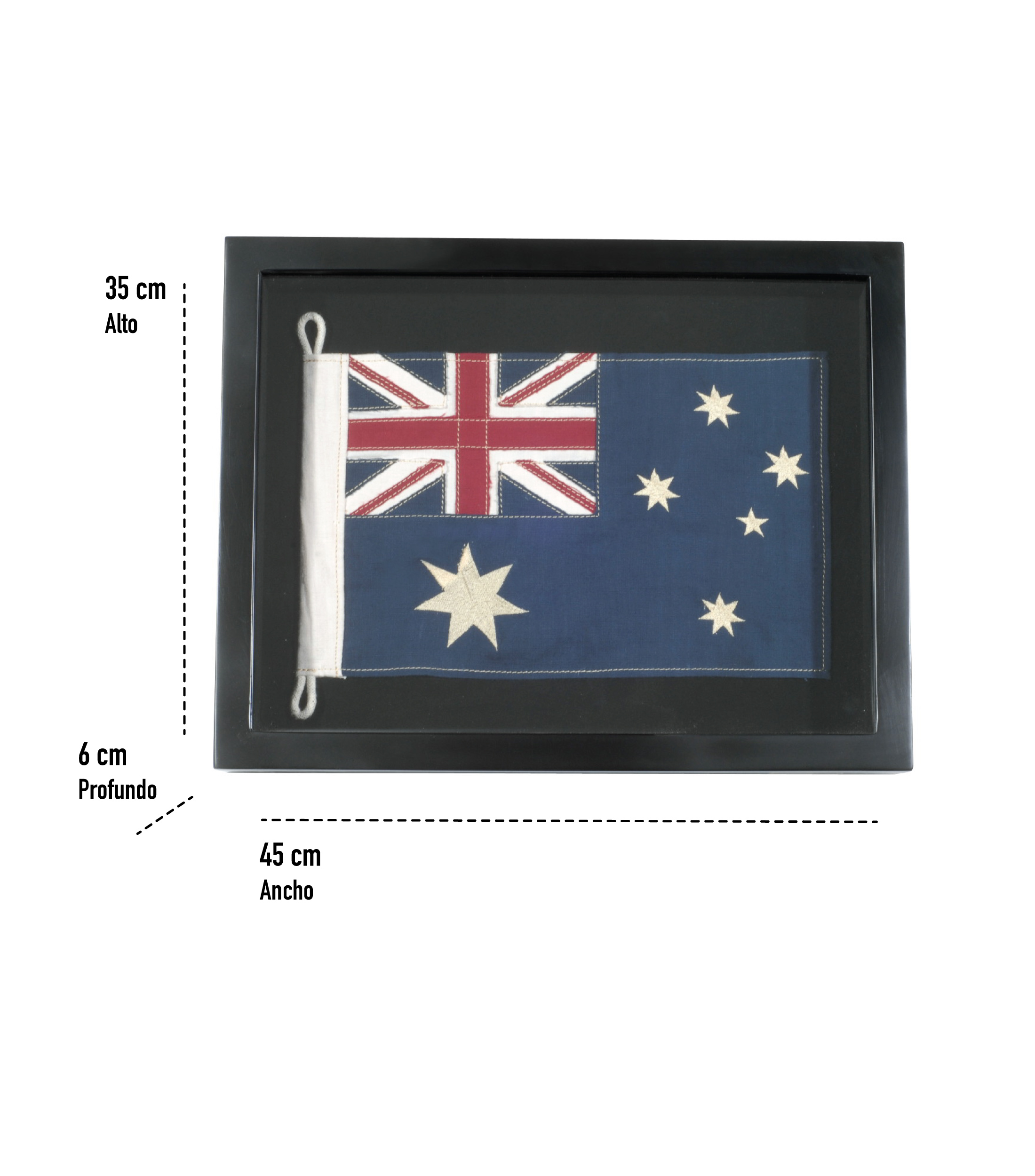 Cuadro Flag Shadow Box Australia en Madera y tela