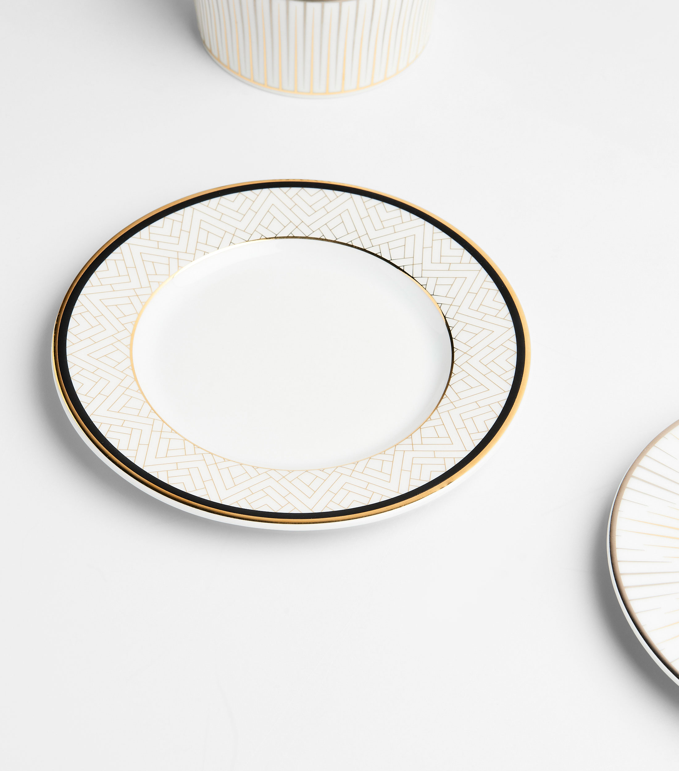 Plato para Pan Art Deco con líneas en zigzag