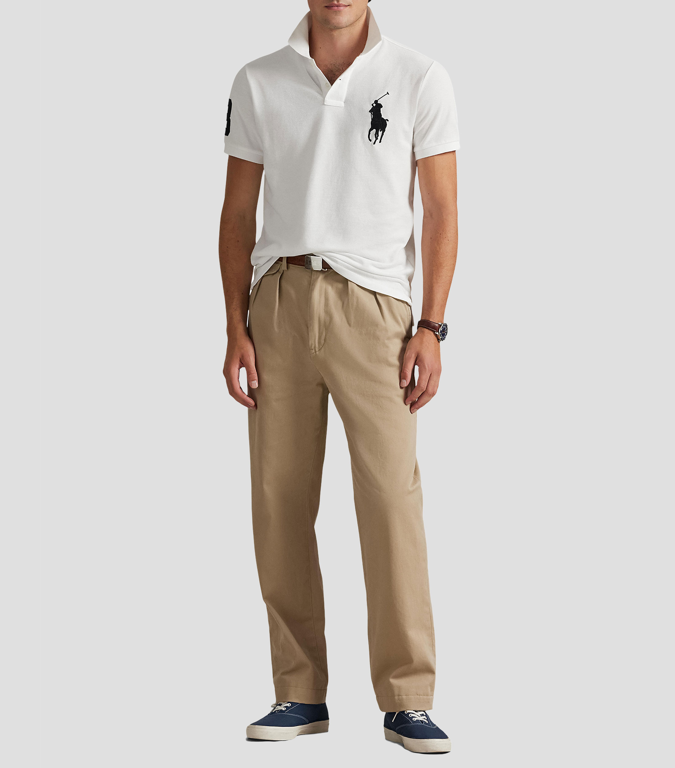 Playera tipo polo manga corta diseño sólido Hombre