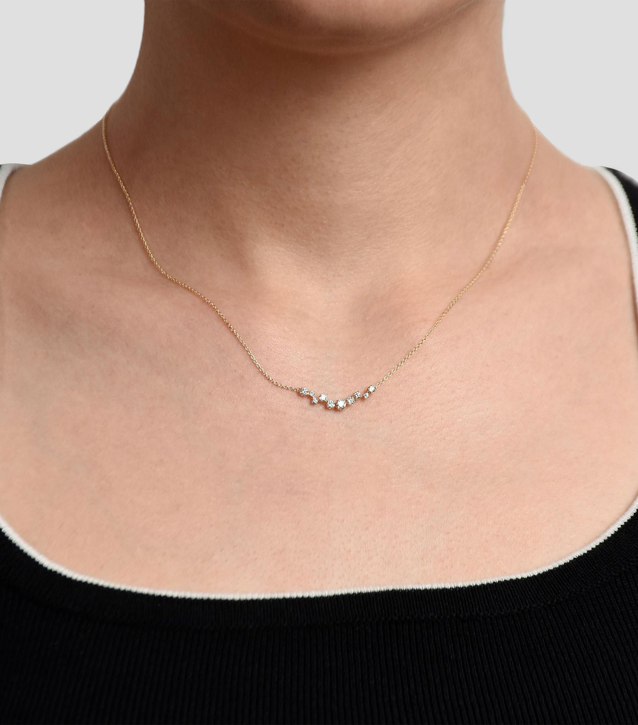 Gargantilla en oro amarillo de 14 kilates con diamante Mujer